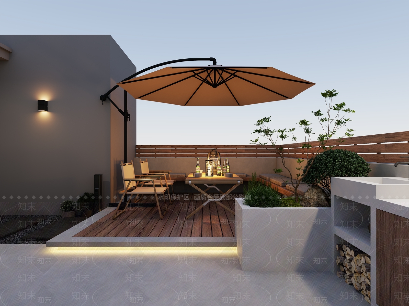 现代阳台3D模型下载【ID:1187950237】
