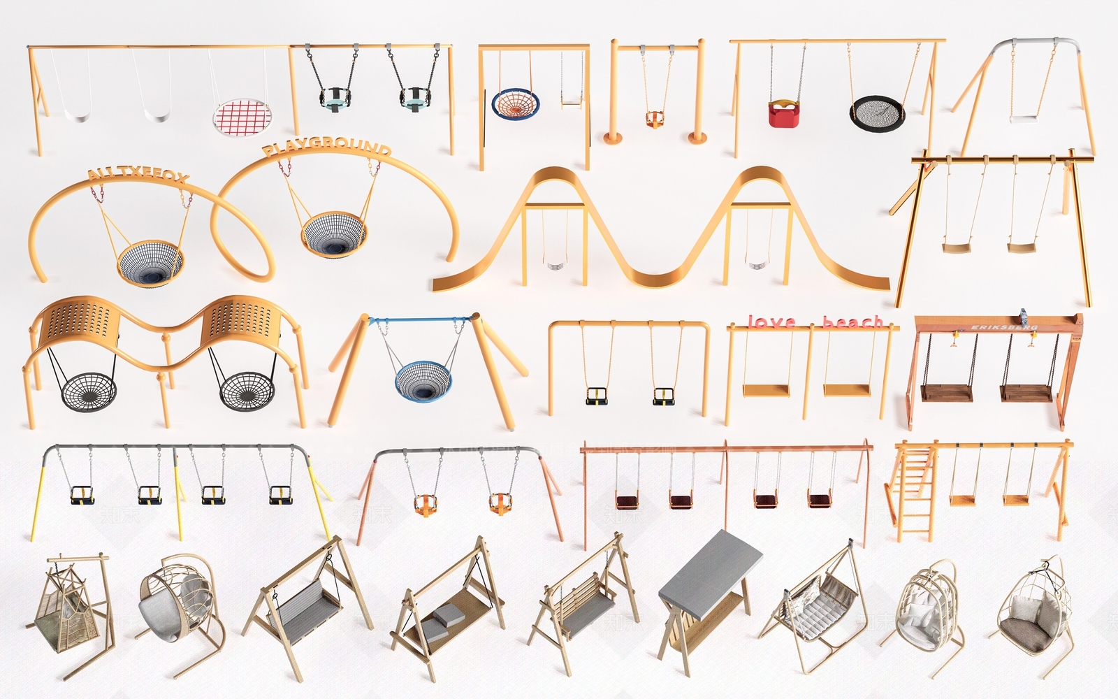 现代秋千SU模型下载【ID:1187951309】