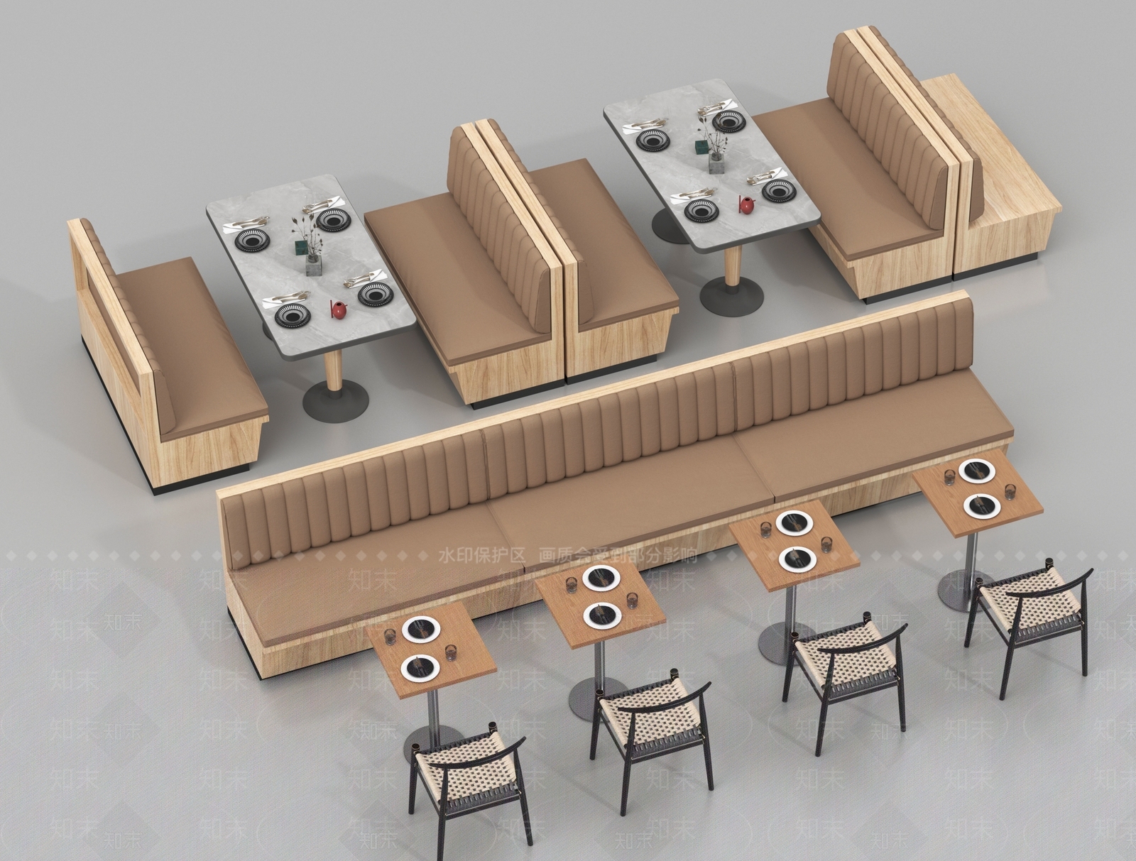 现代卡座沙发3D模型下载【ID:1187953771】