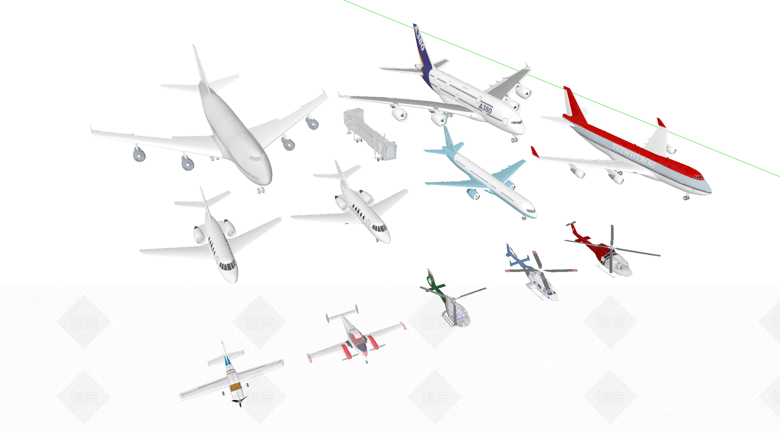 飞机SU模型下载【ID:1187955220】