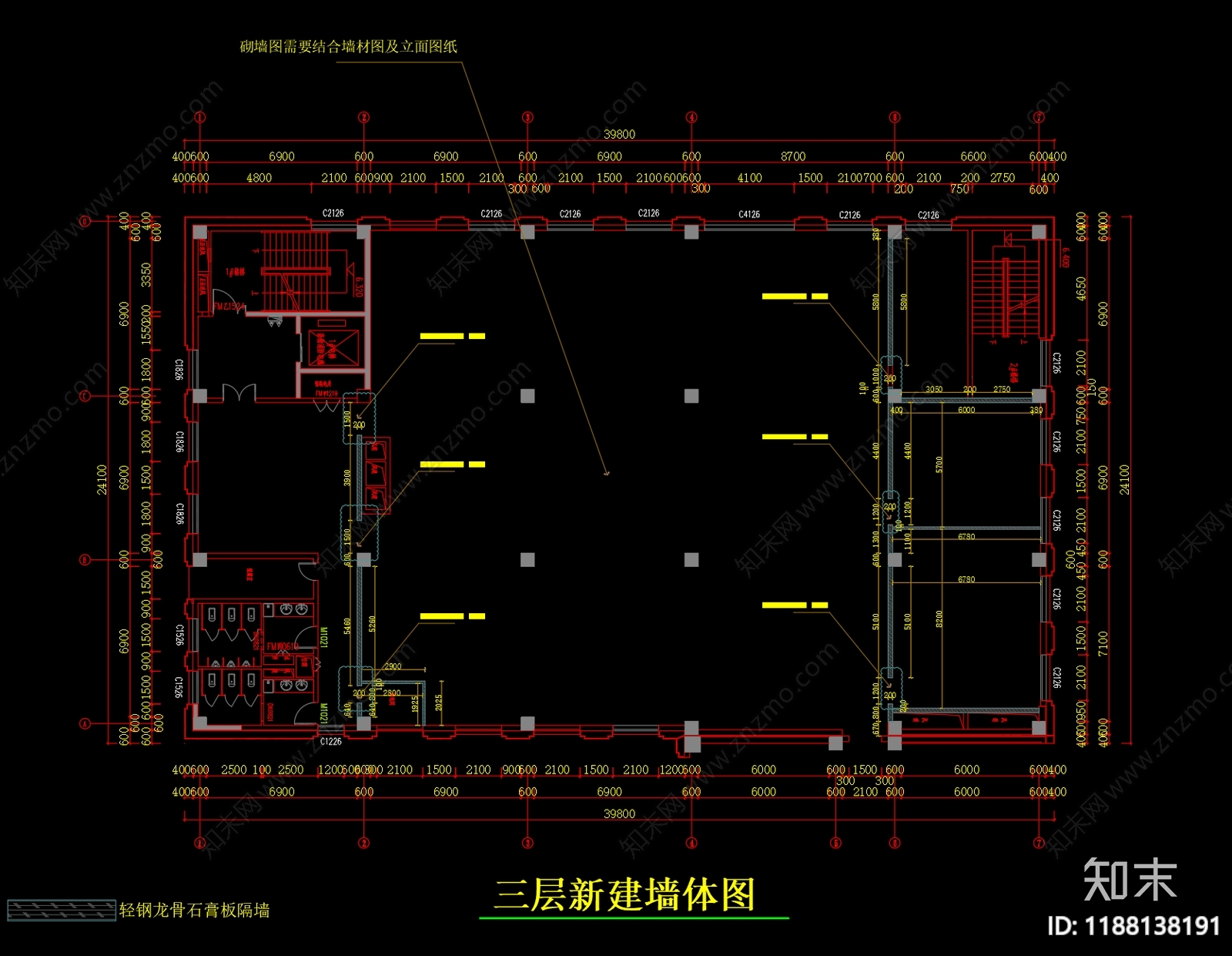 现代整体办公空间cad施工图下载【ID:1188138191】