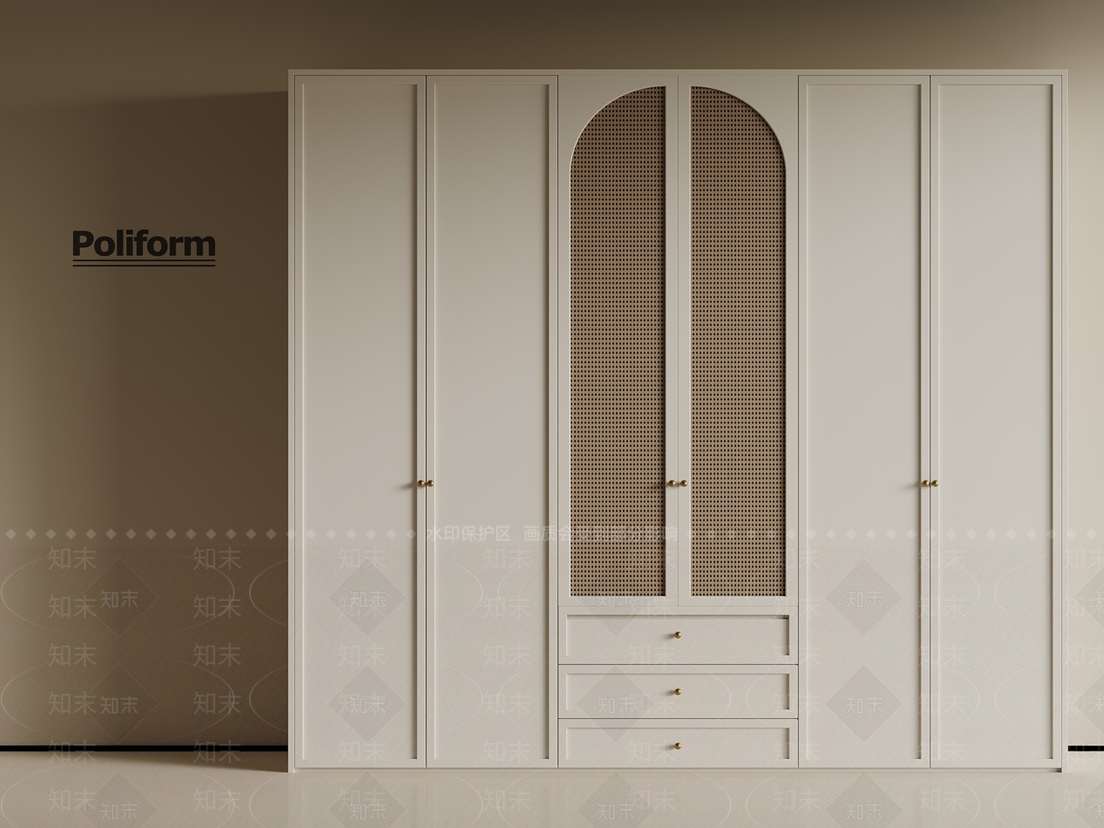 法式衣柜3D模型下载【ID:1187957037】