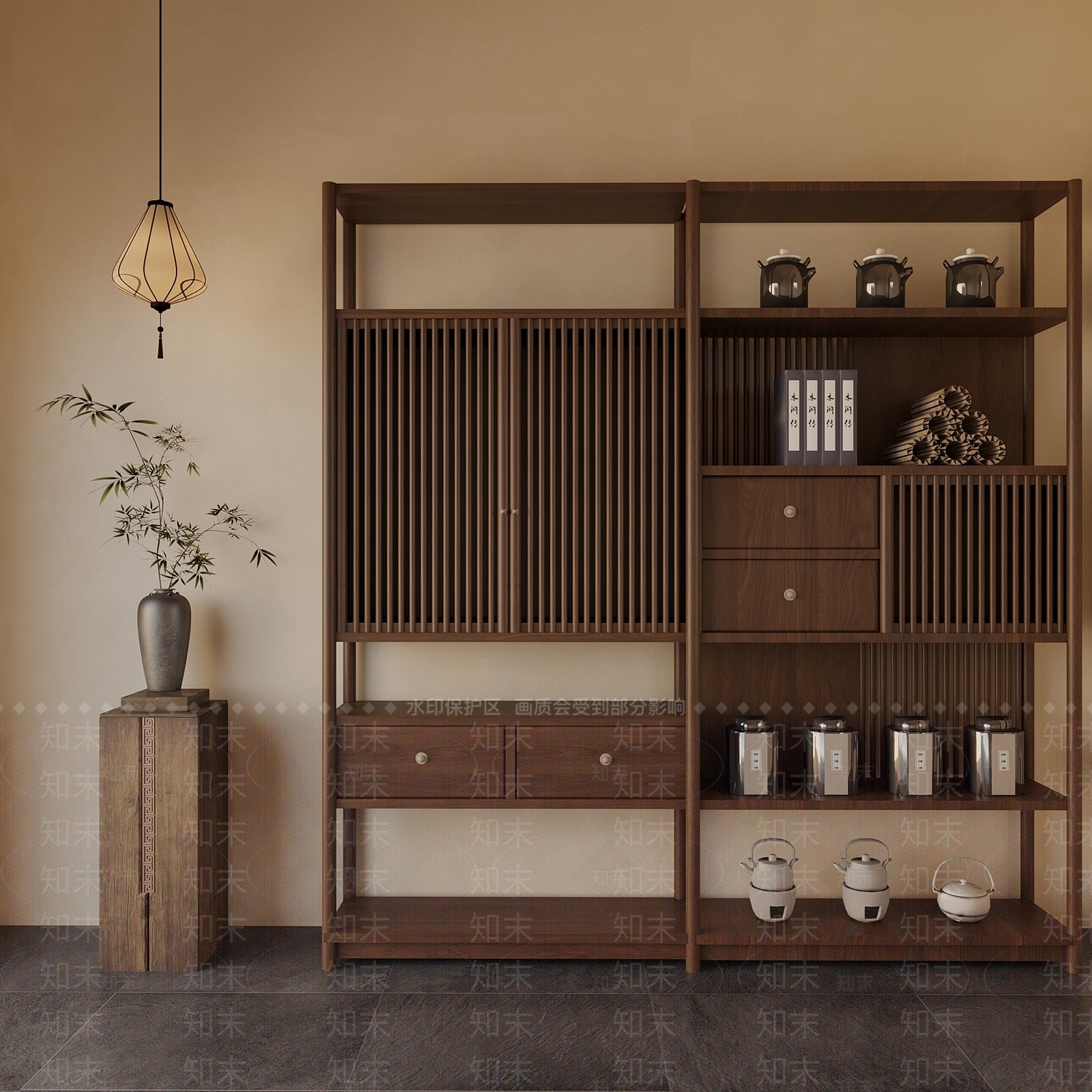 新中式博古架SU模型下载【ID:1187958594】