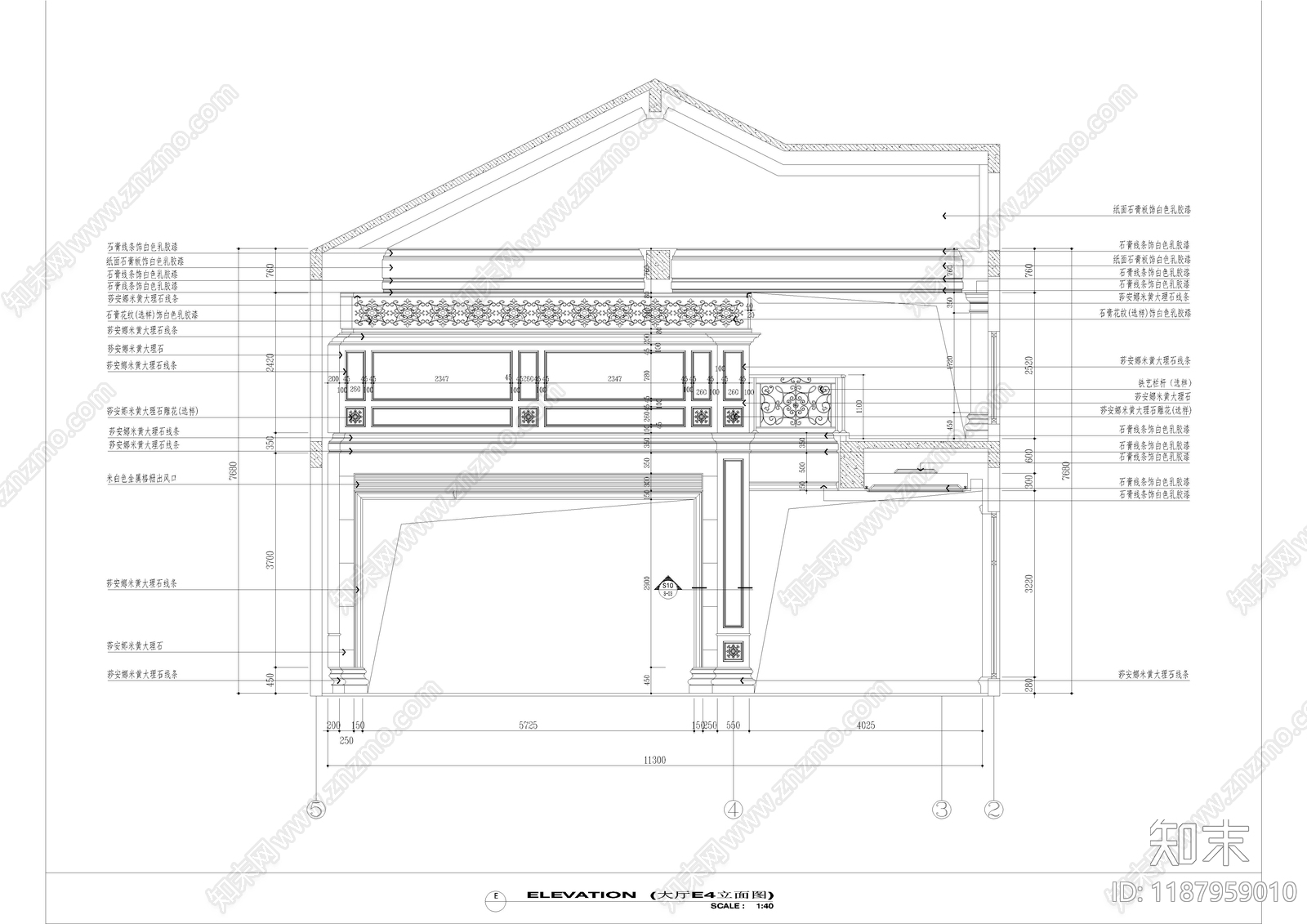 简欧售楼处cad施工图下载【ID:1187959010】