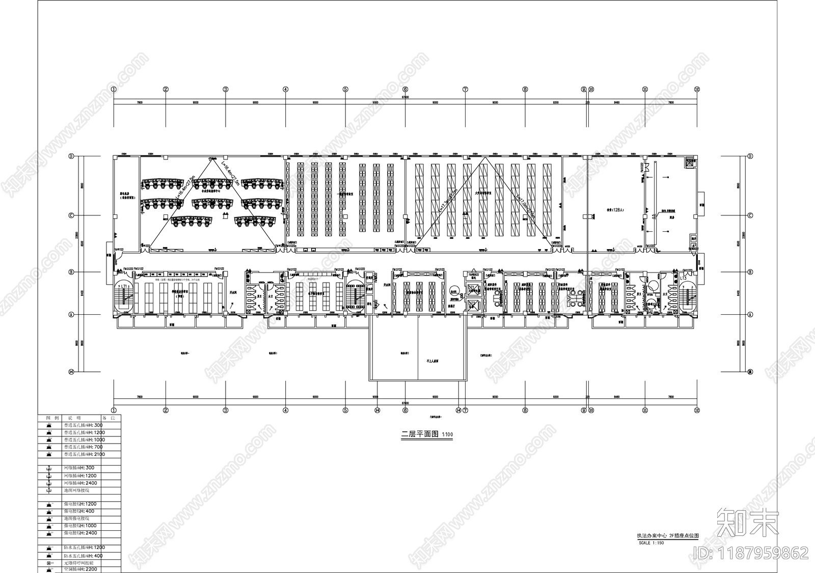 现代整体办公空间cad施工图下载【ID:1187959862】