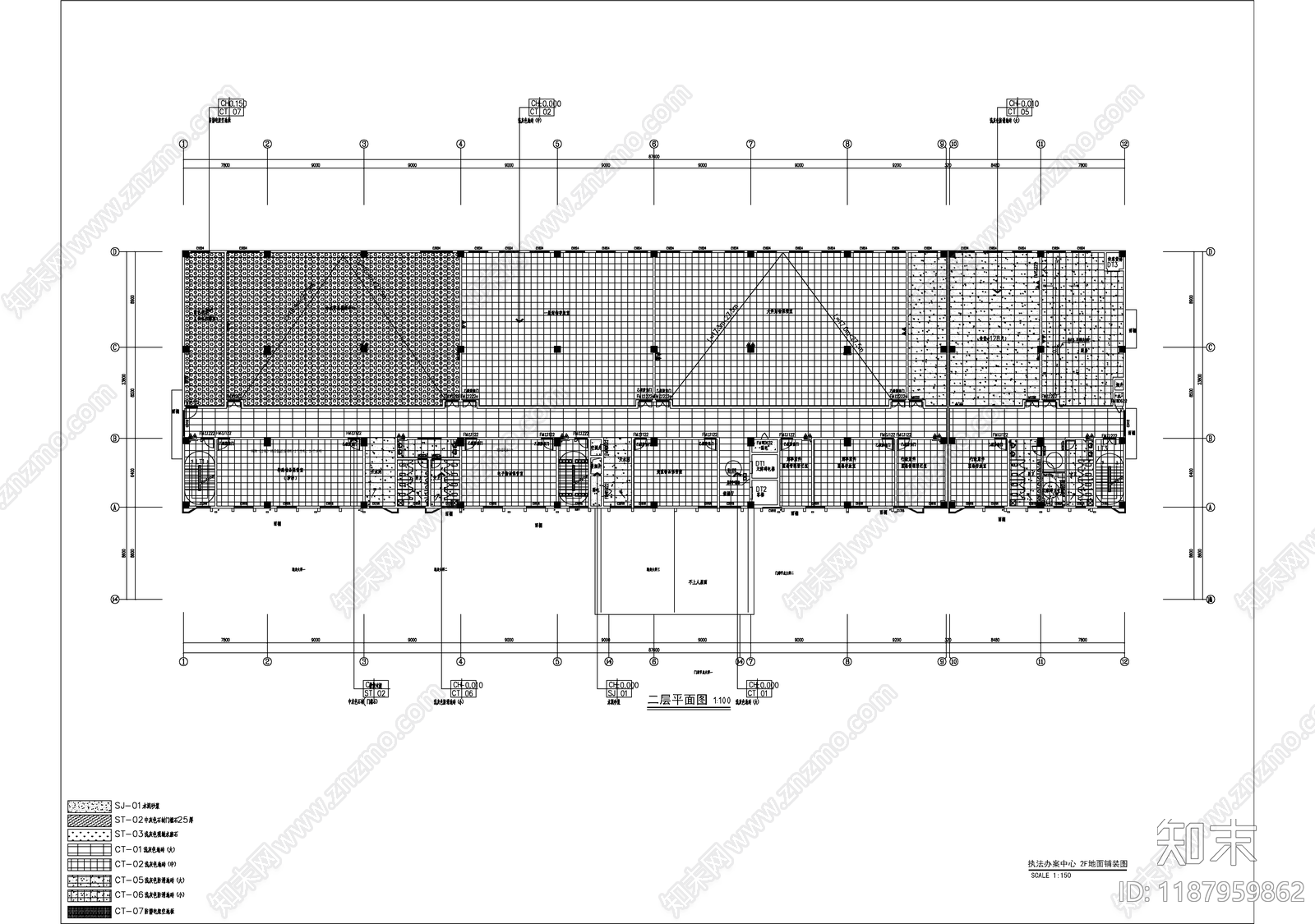 现代整体办公空间cad施工图下载【ID:1187959862】