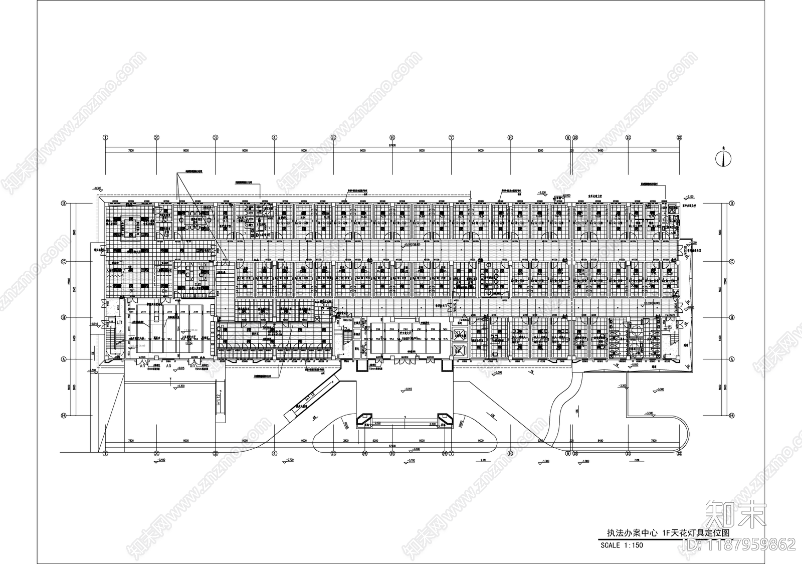现代整体办公空间cad施工图下载【ID:1187959862】