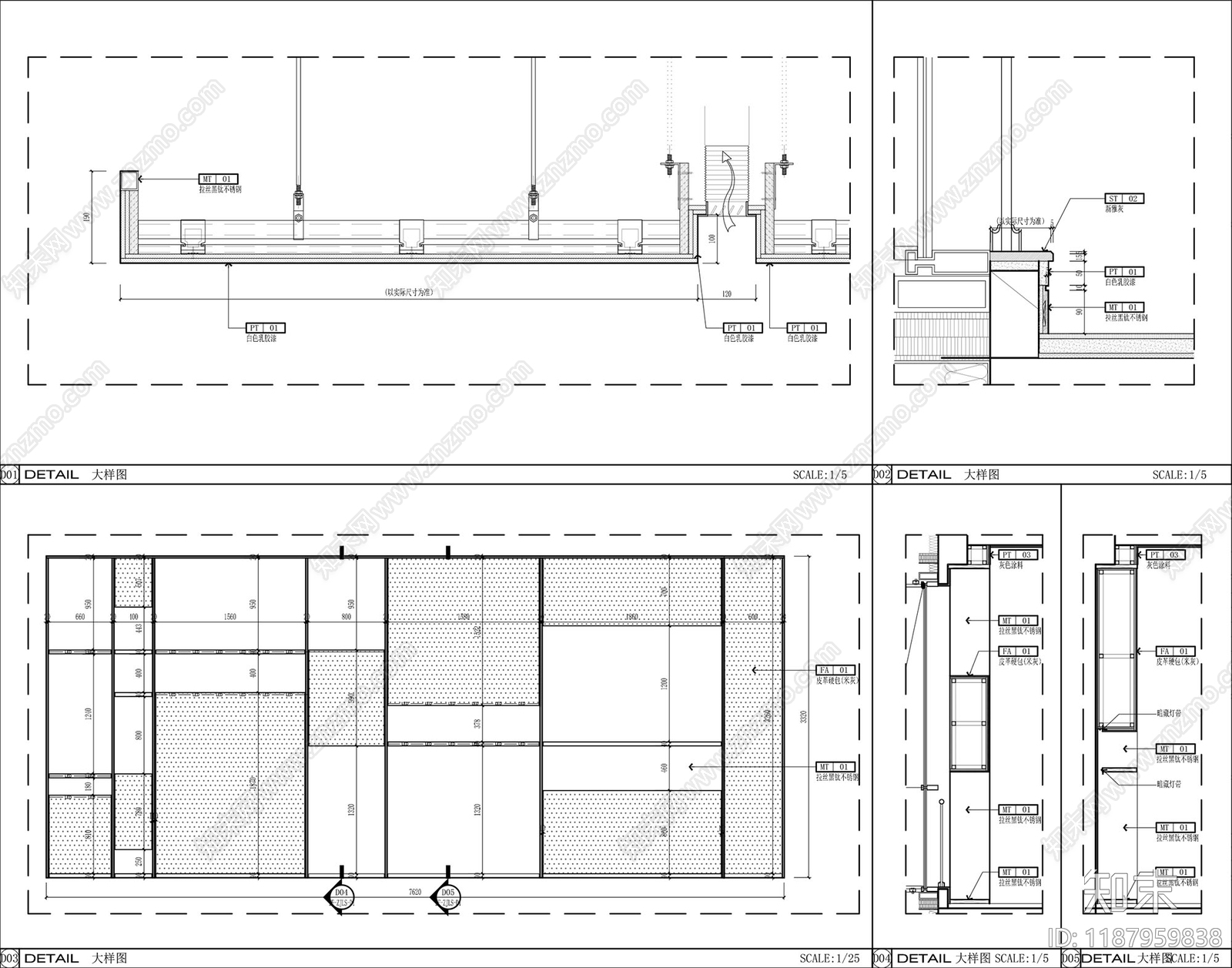 现代独立办公室cad施工图下载【ID:1187959838】