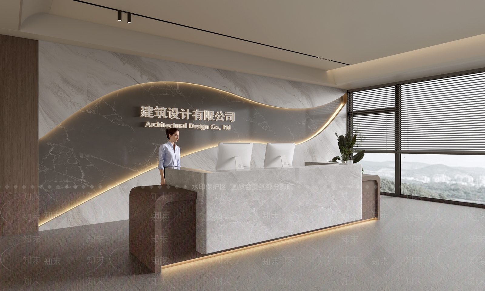 现代前台SU模型下载【ID:1187961118】