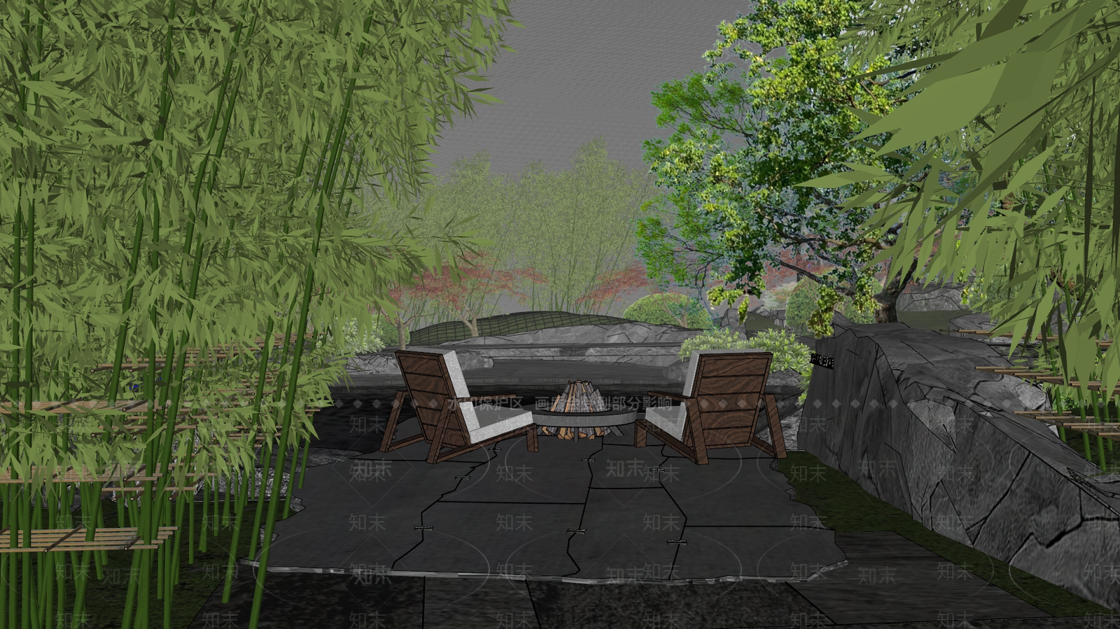 新中式商业景观SU模型下载【ID:1187963705】