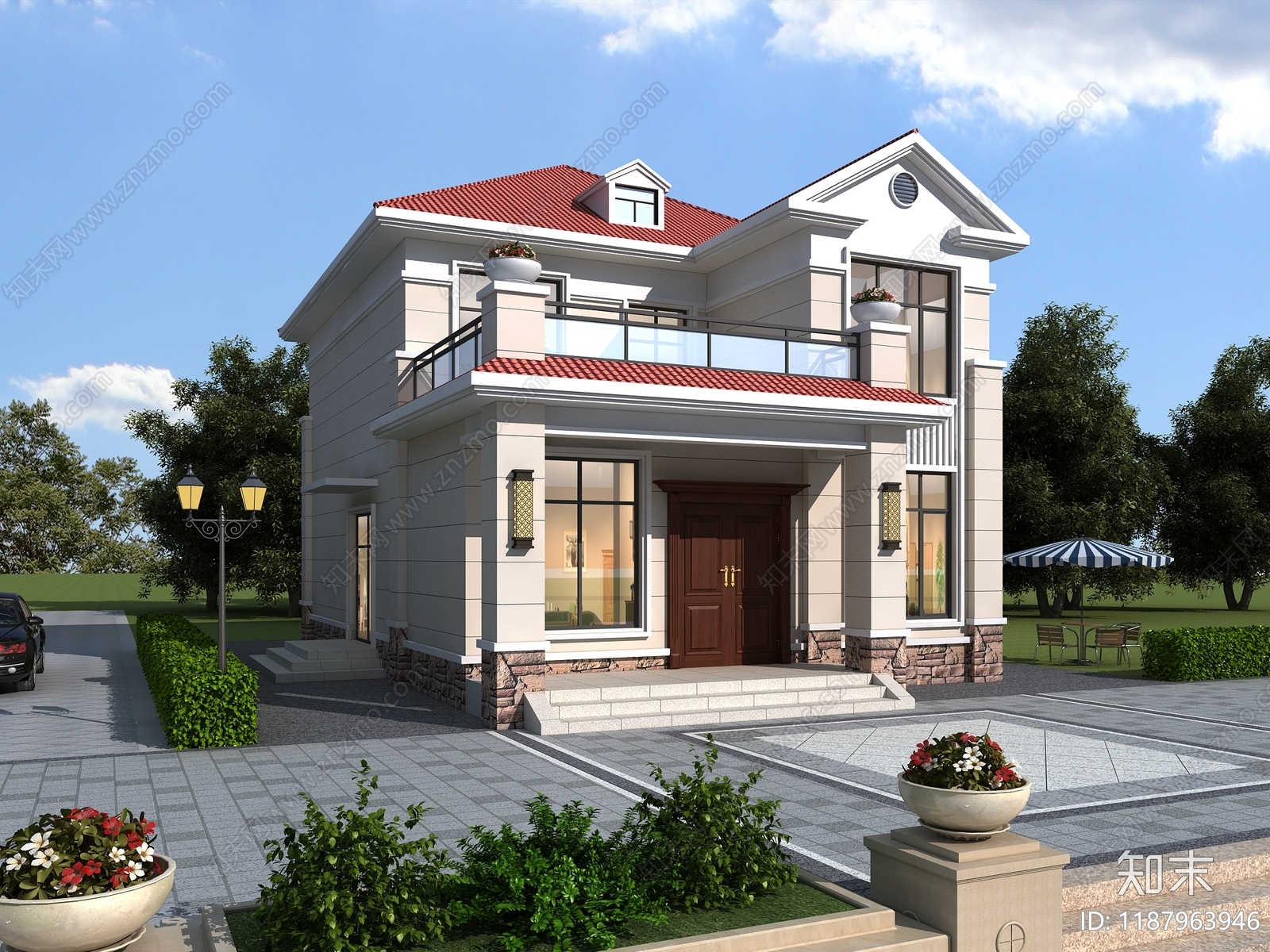 简欧别墅建筑施工图下载【ID:1187963946】