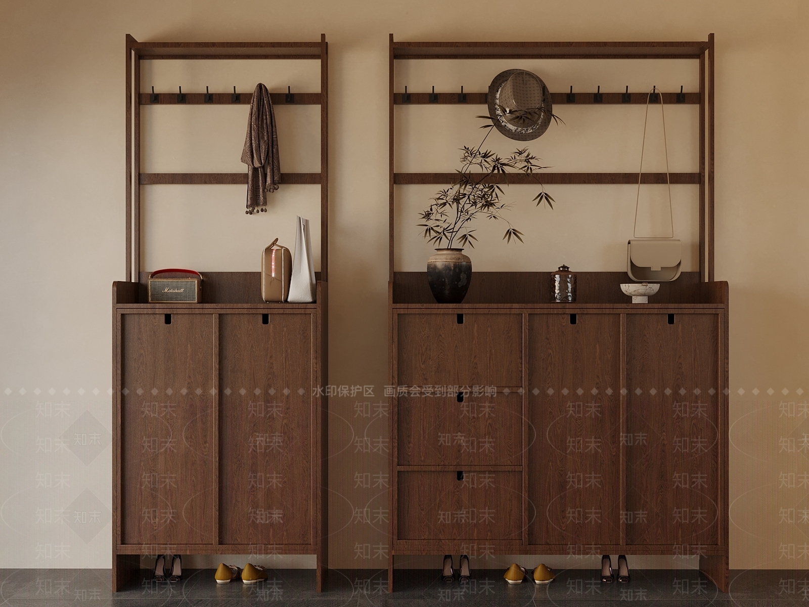 中古鞋柜SU模型下载【ID:1187963514】