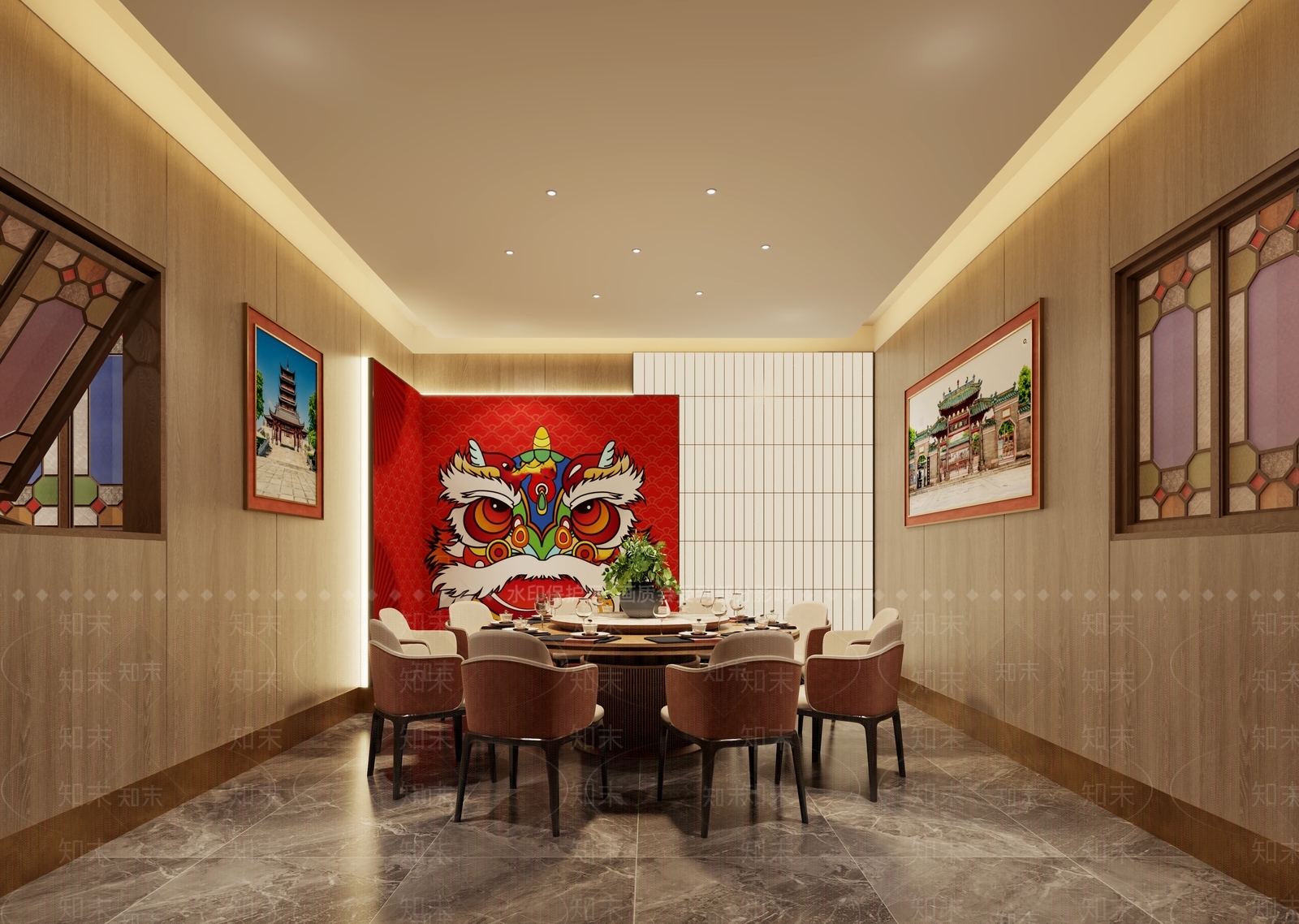 新中式现代包厢3D模型下载【ID:1187965280】