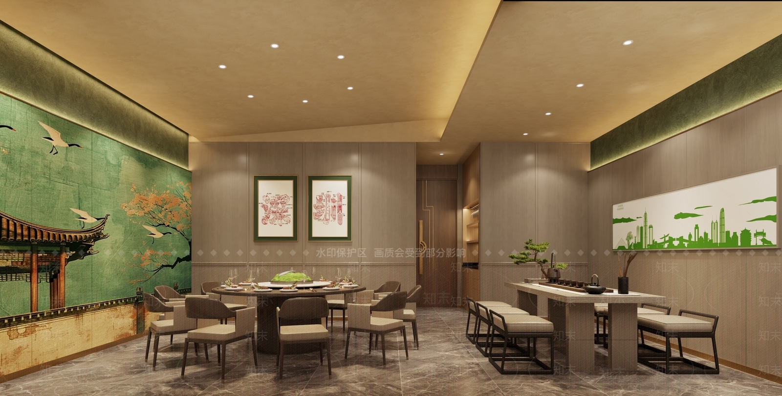 新中式中式包厢3D模型下载【ID:1187965237】