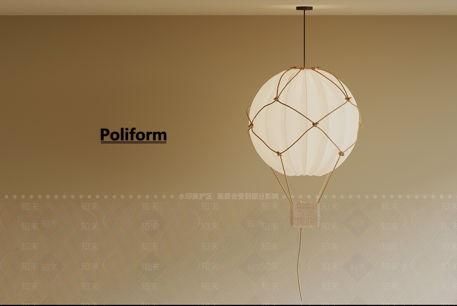 现代卧室吊灯3D模型下载【ID:1187965403】