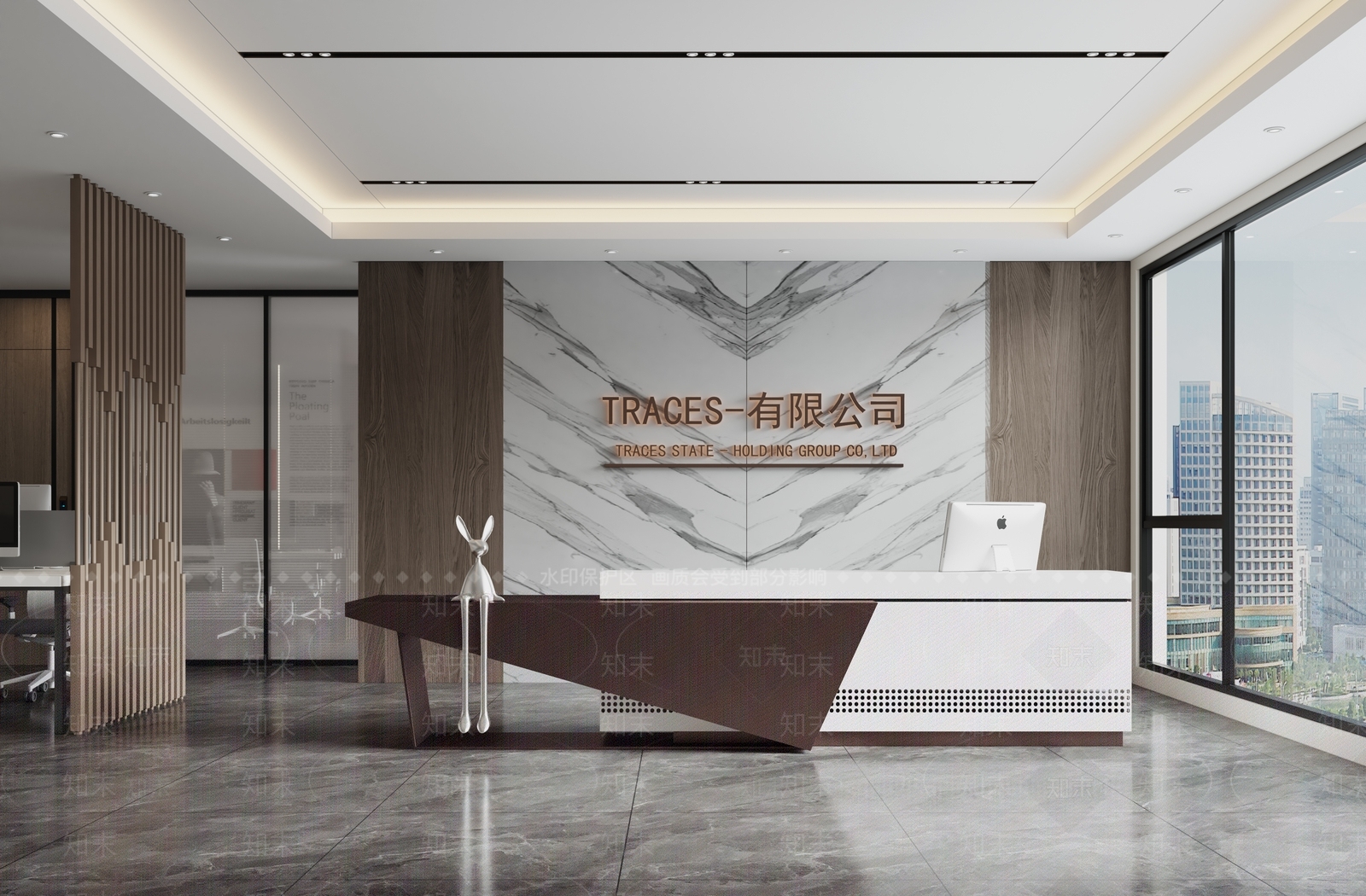 现代办公大堂SU模型下载【ID:1187966644】