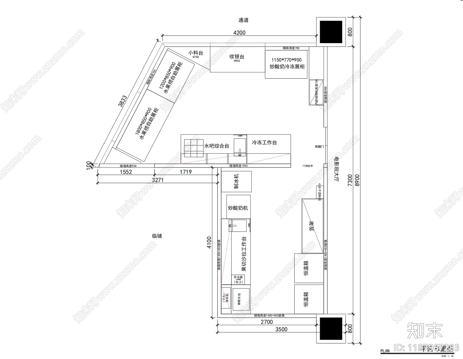 餐厅家具cad施工图下载【ID:1187967283】