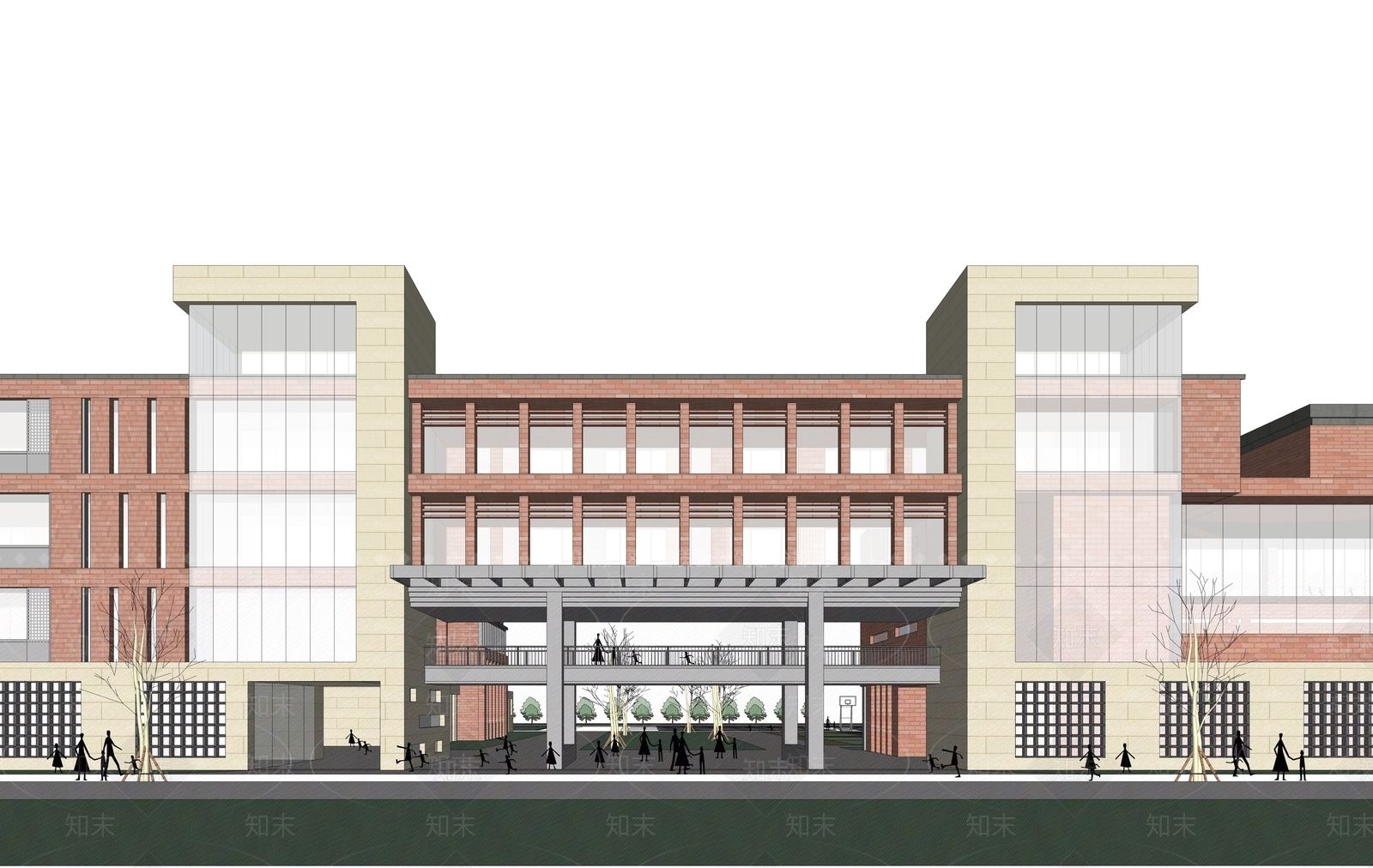现代学校建筑SU模型下载【ID:1187966919】