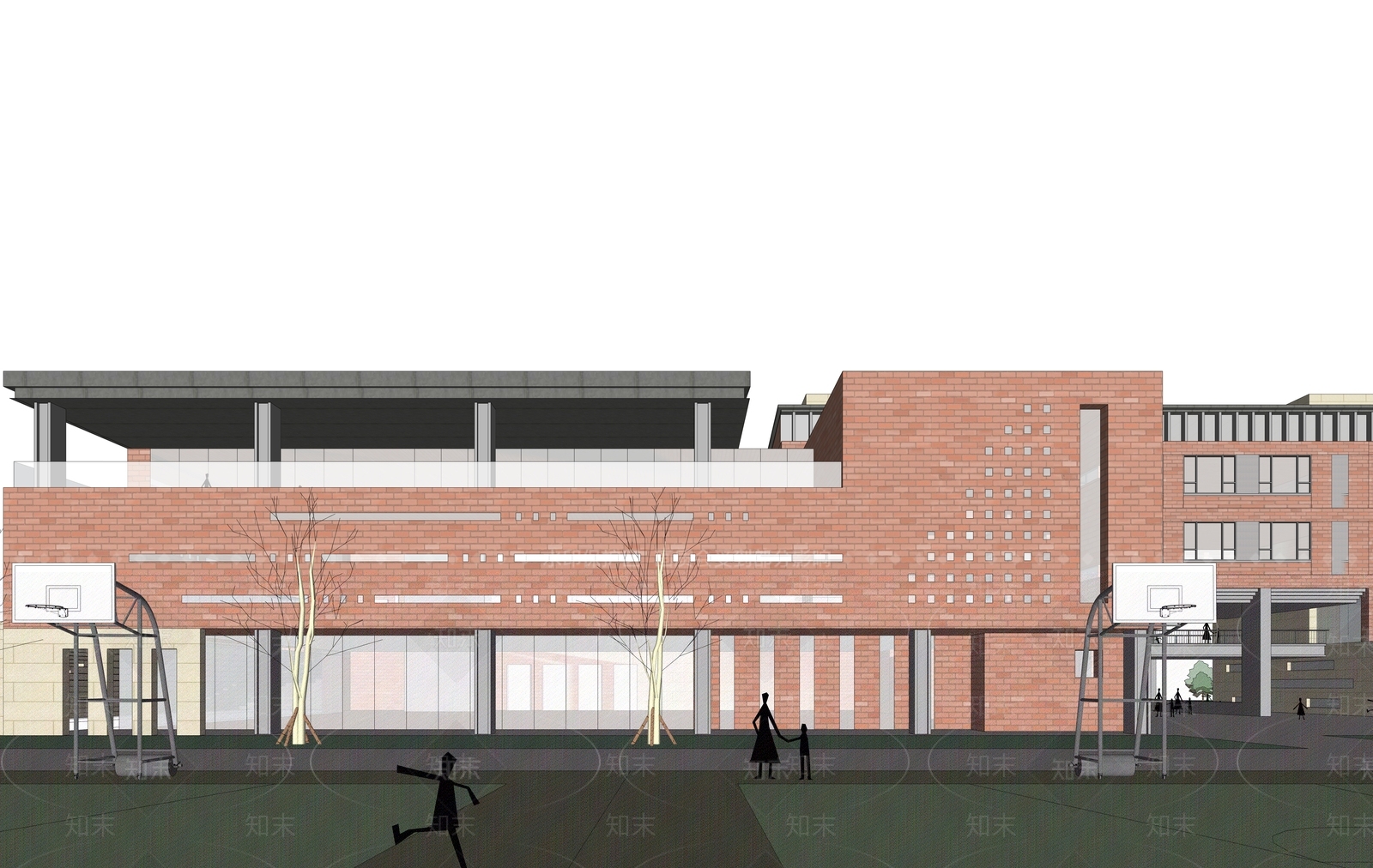 现代学校建筑SU模型下载【ID:1187966919】