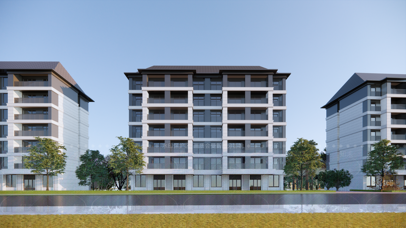 现代多层住宅SU模型下载【ID:1187972318】