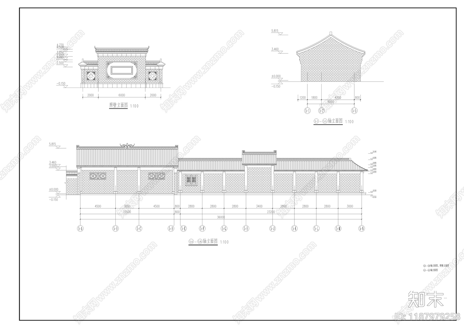 徽派建筑cad施工图下载【ID:1187979258】