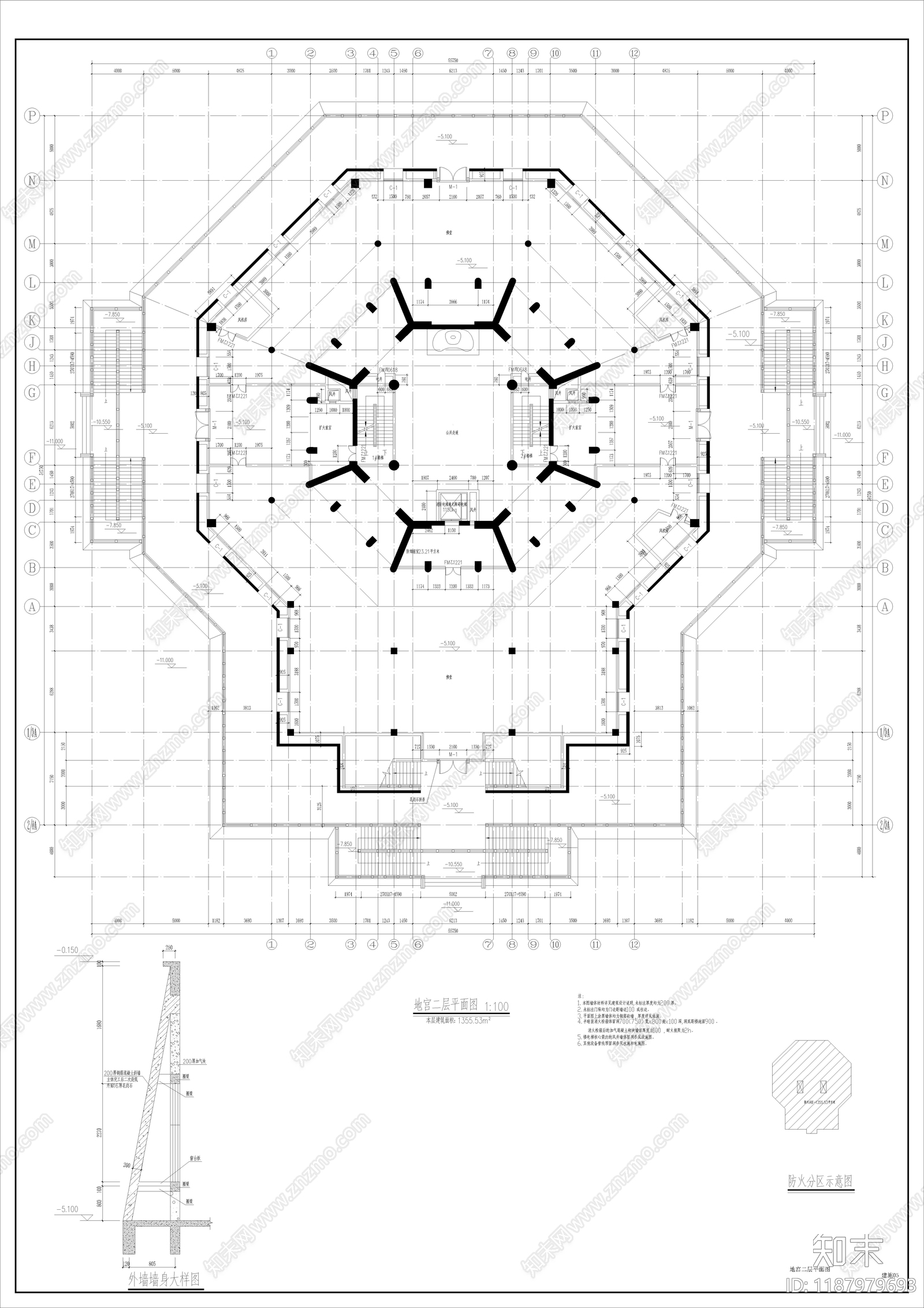 仿古建筑cad施工图下载【ID:1187979693】
