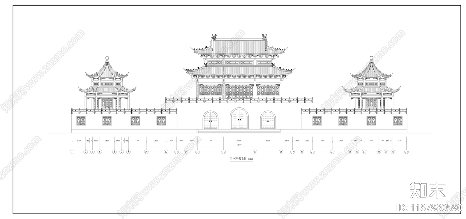寺庙施工图下载【ID:1187980590】