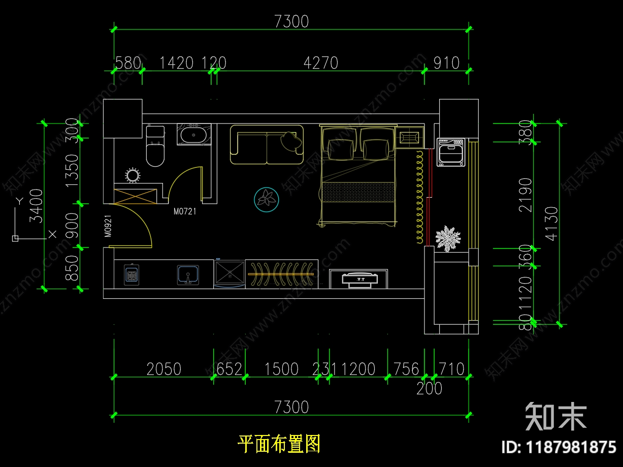 公寓cad施工图下载【ID:1187981875】