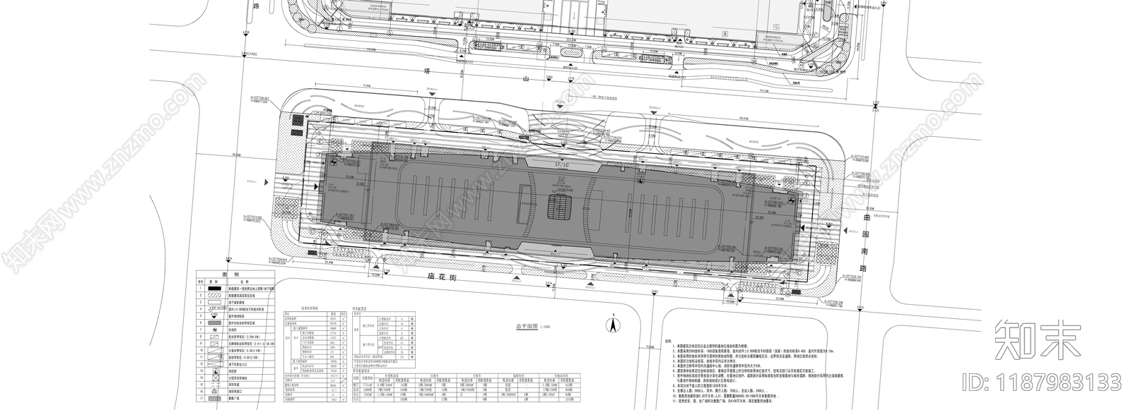 现代会议中心建筑cad施工图下载【ID:1187983133】