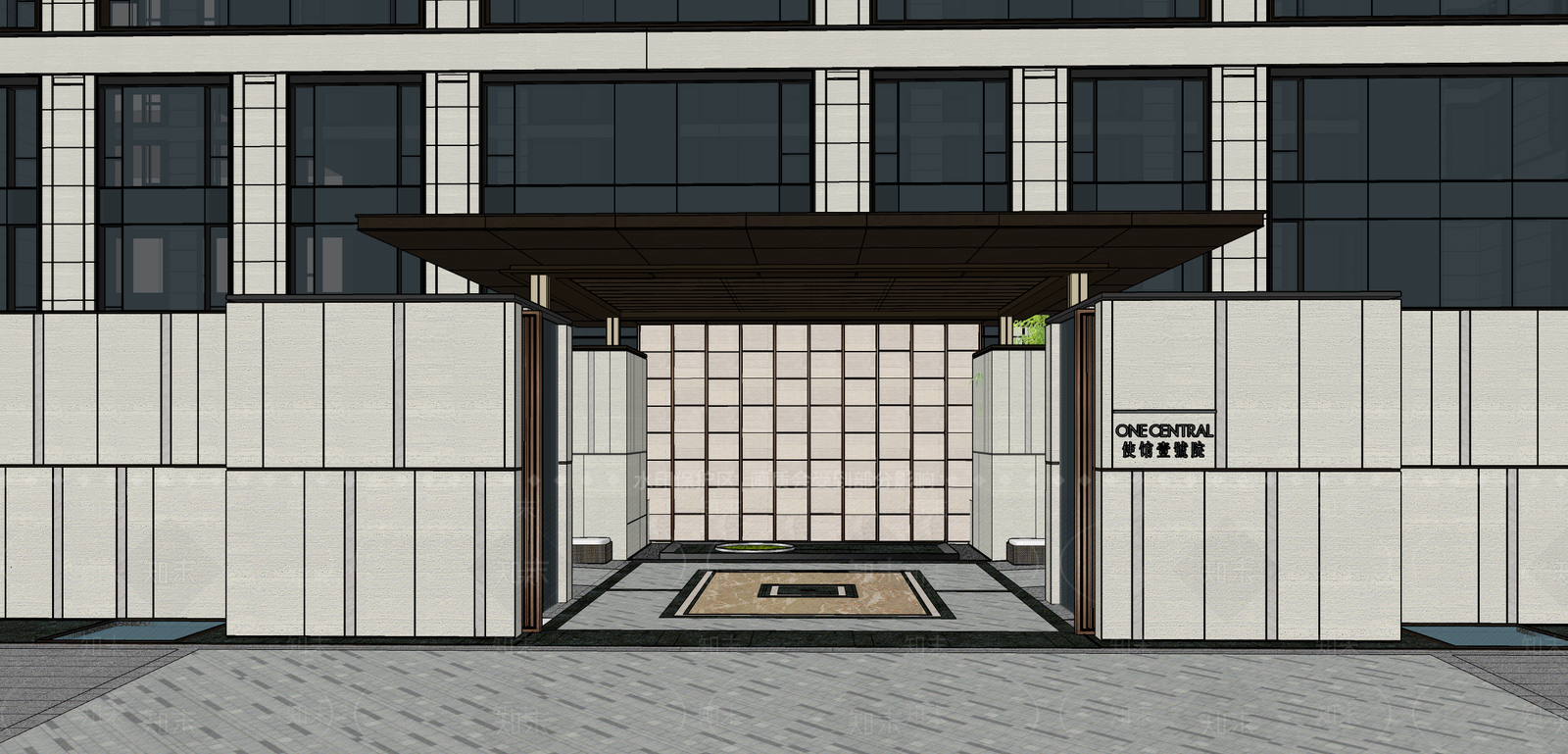 现代轻奢小区建筑SU模型下载【ID:1187984581】