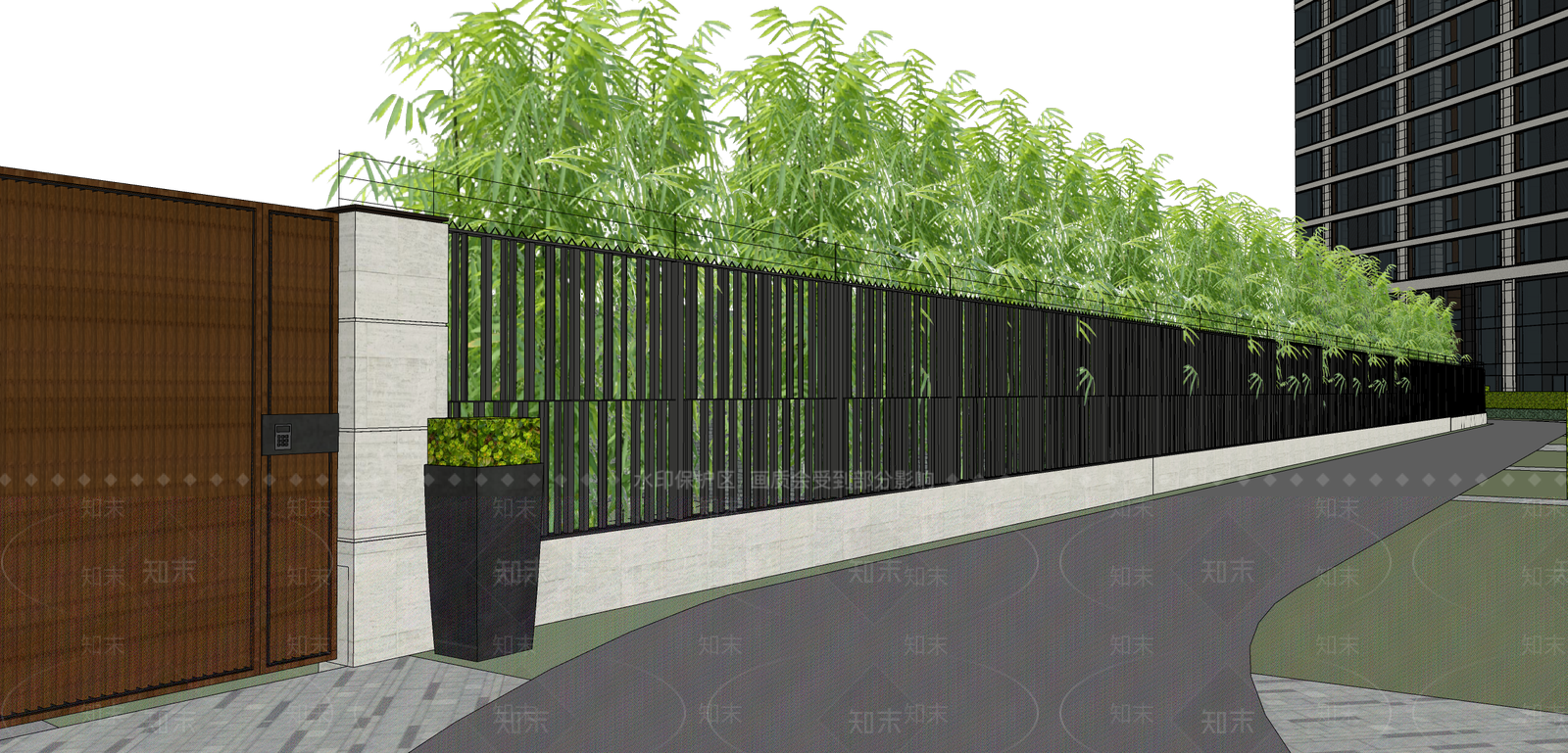 现代轻奢小区建筑SU模型下载【ID:1187984581】