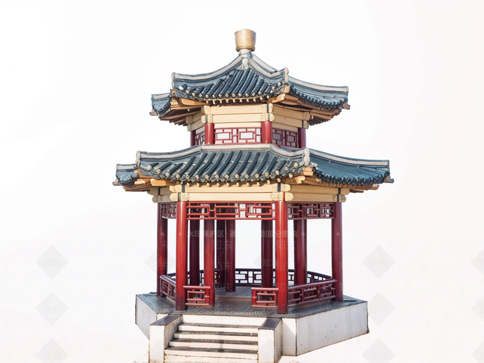 中式古建筑SU模型下载【ID:1187993607】