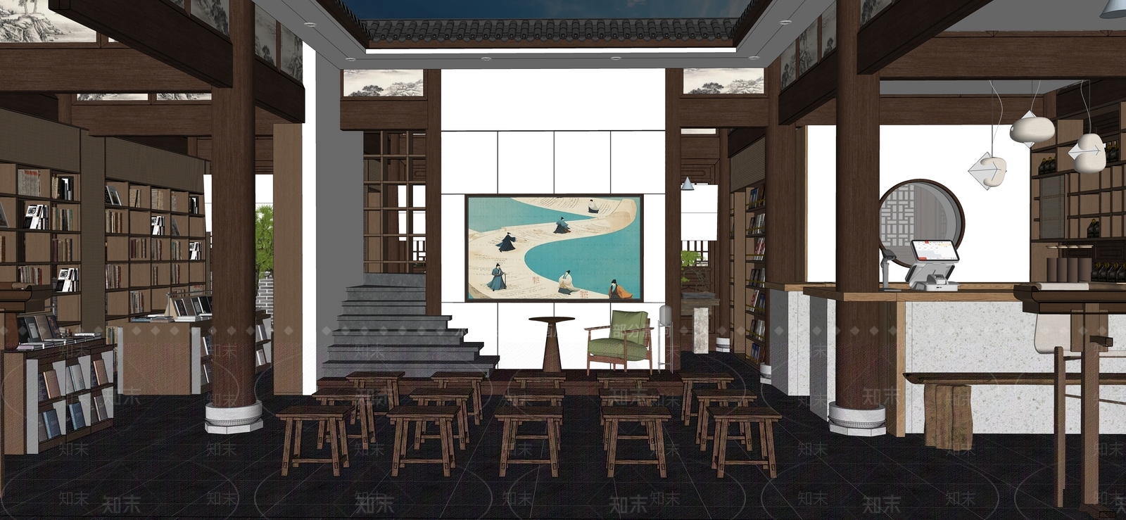 中式其他文化空间SU模型下载【ID:1187998398】