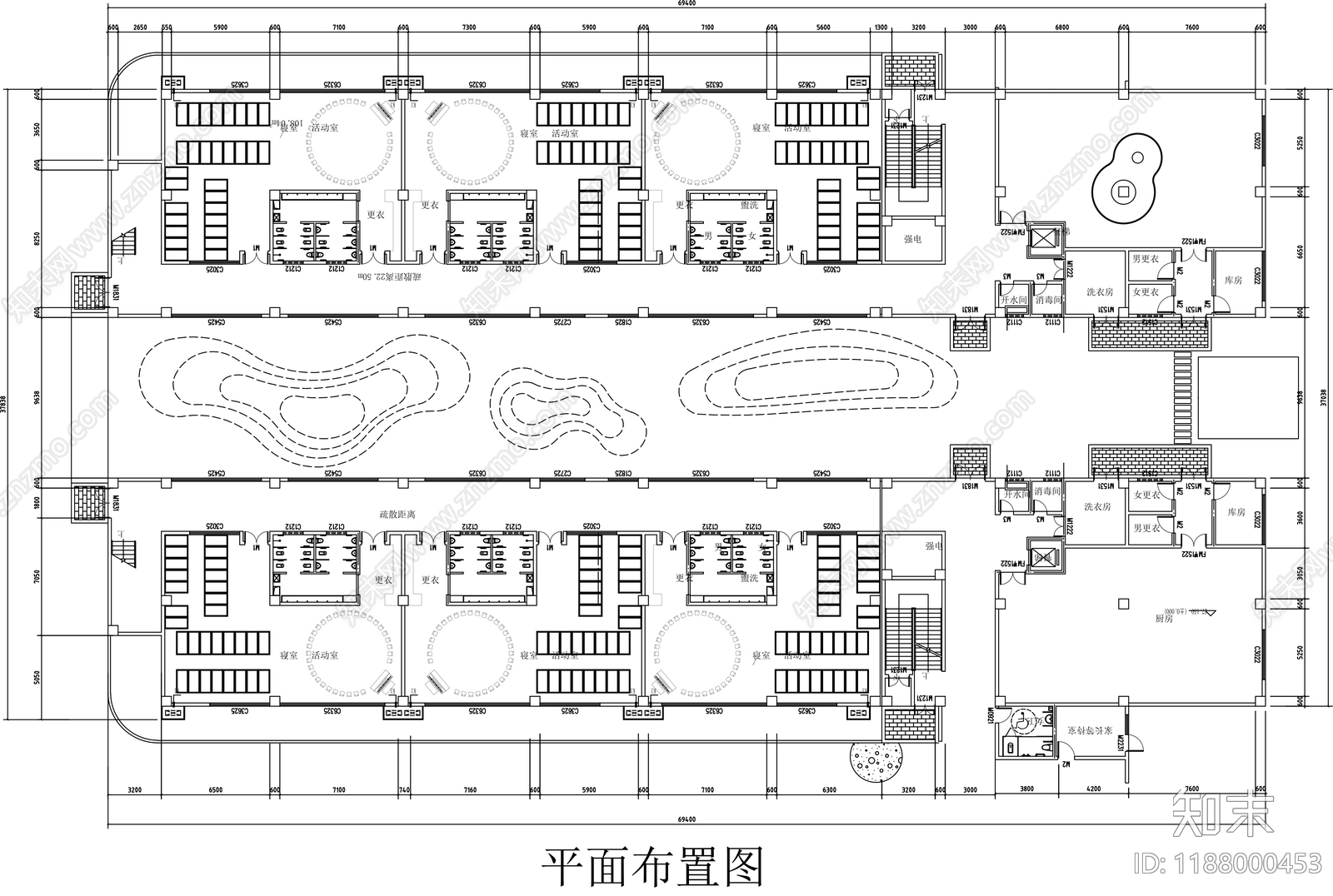 现代幼儿园施工图下载【ID:1188000453】