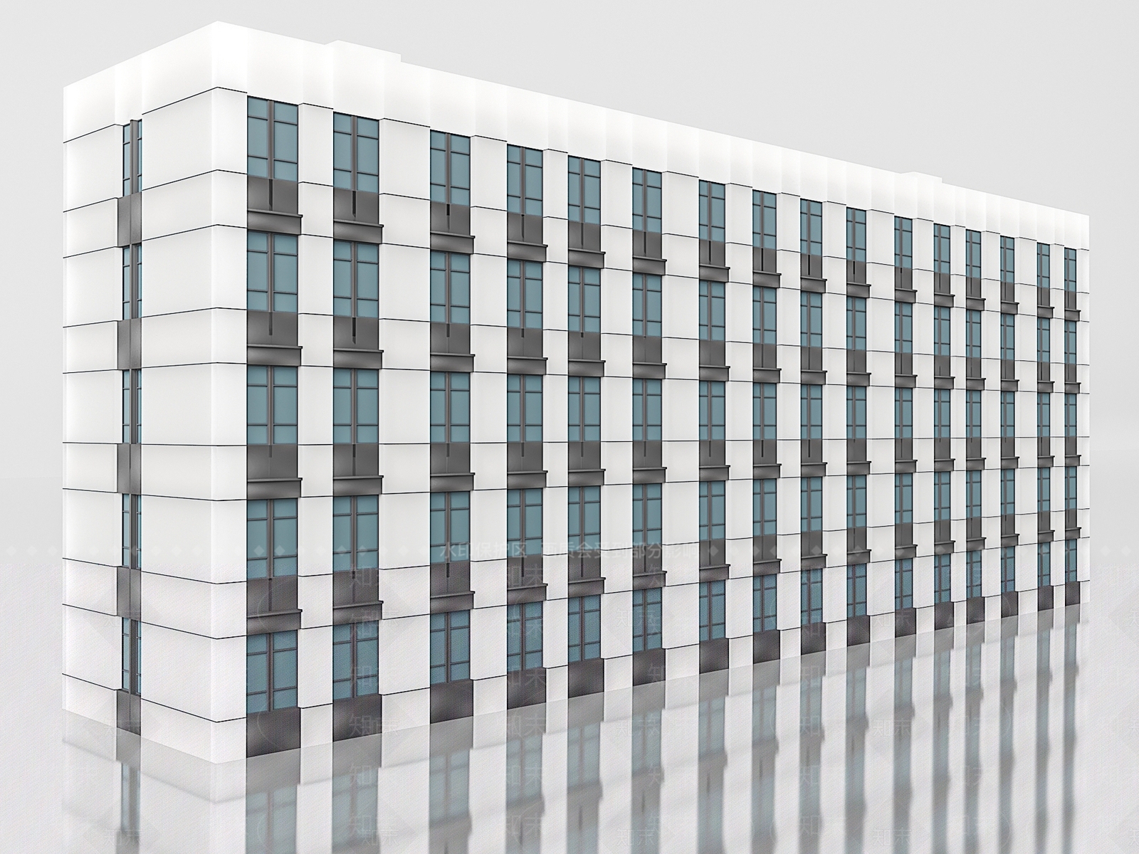 现代办公楼3D模型下载【ID:1188001595】