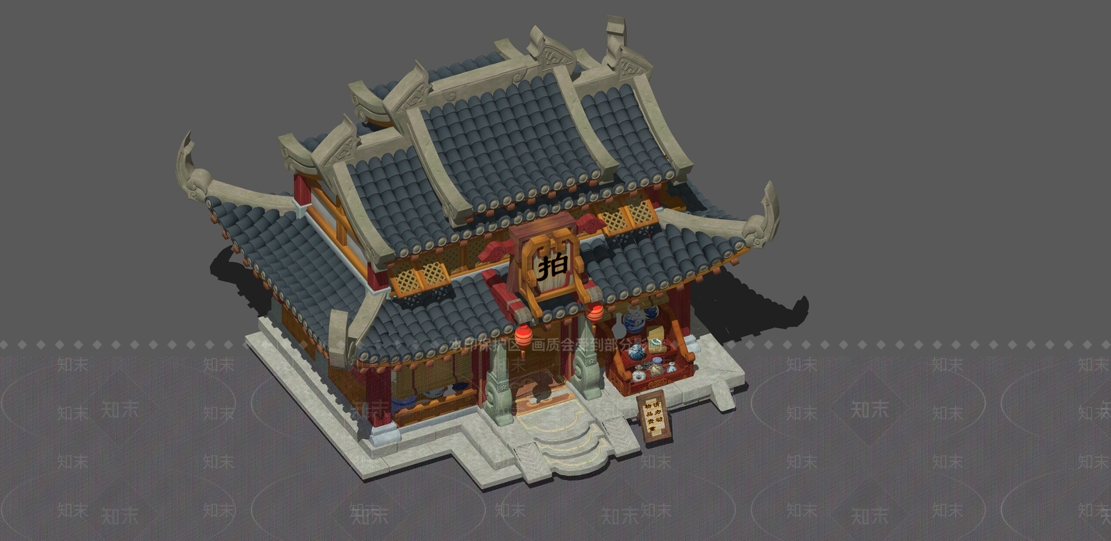 中式复古古建筑SU模型下载【ID:1188003976】