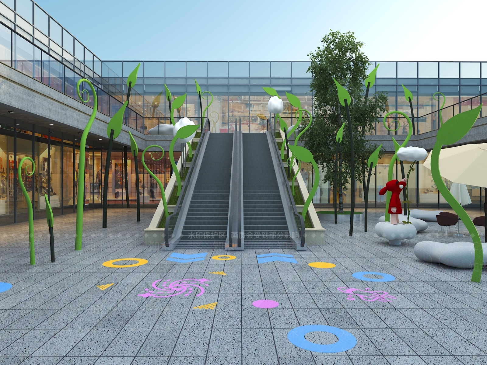 现代台阶景观SU模型下载【ID:1188010243】
