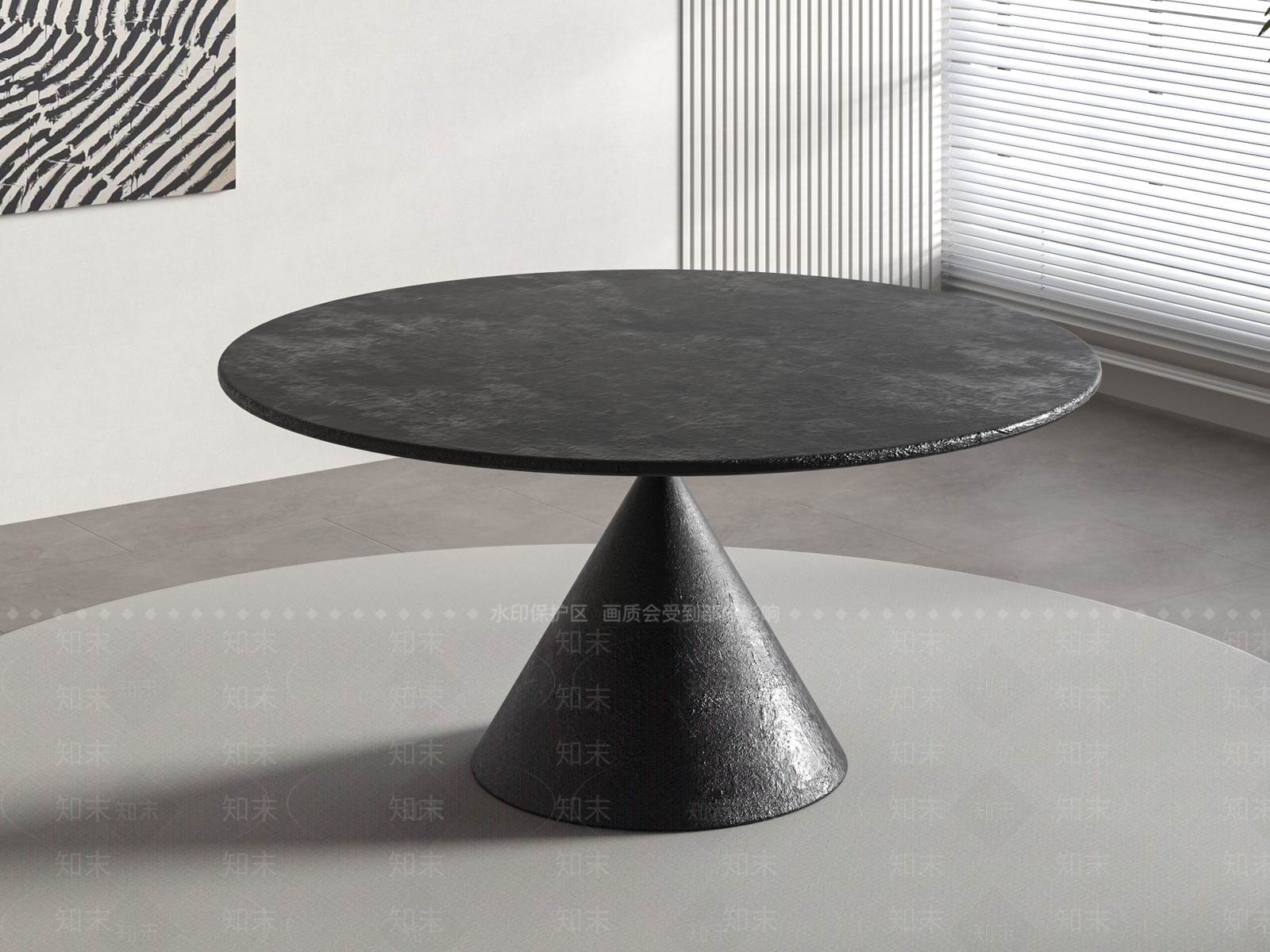 现代茶几3D模型渲染效果图
