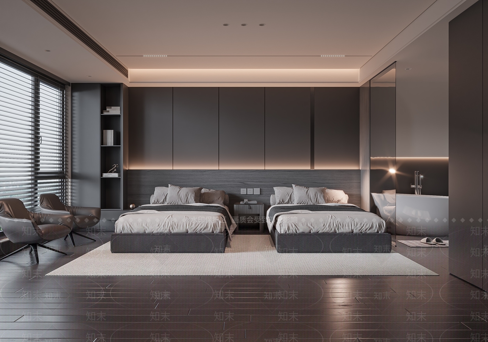 现代酒店客房3D模型下载【ID:1188011746】