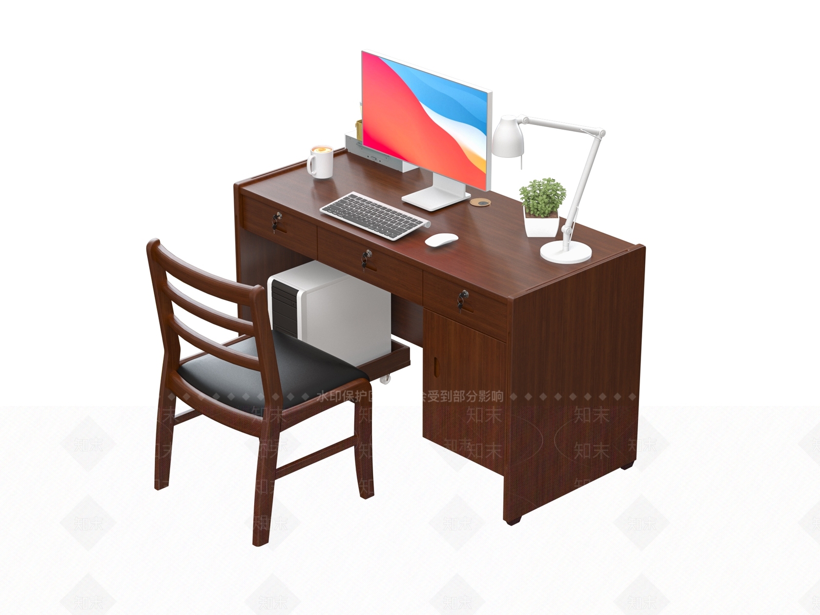 现代办公桌椅3D模型下载【ID:1188012762】