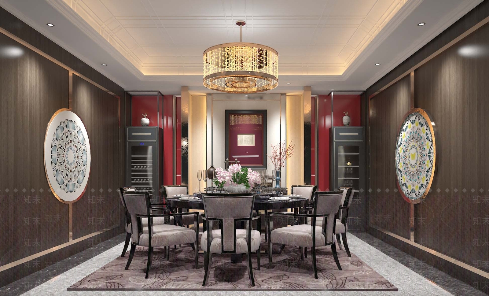 现代新中式包厢3D模型下载【ID:1188015081】