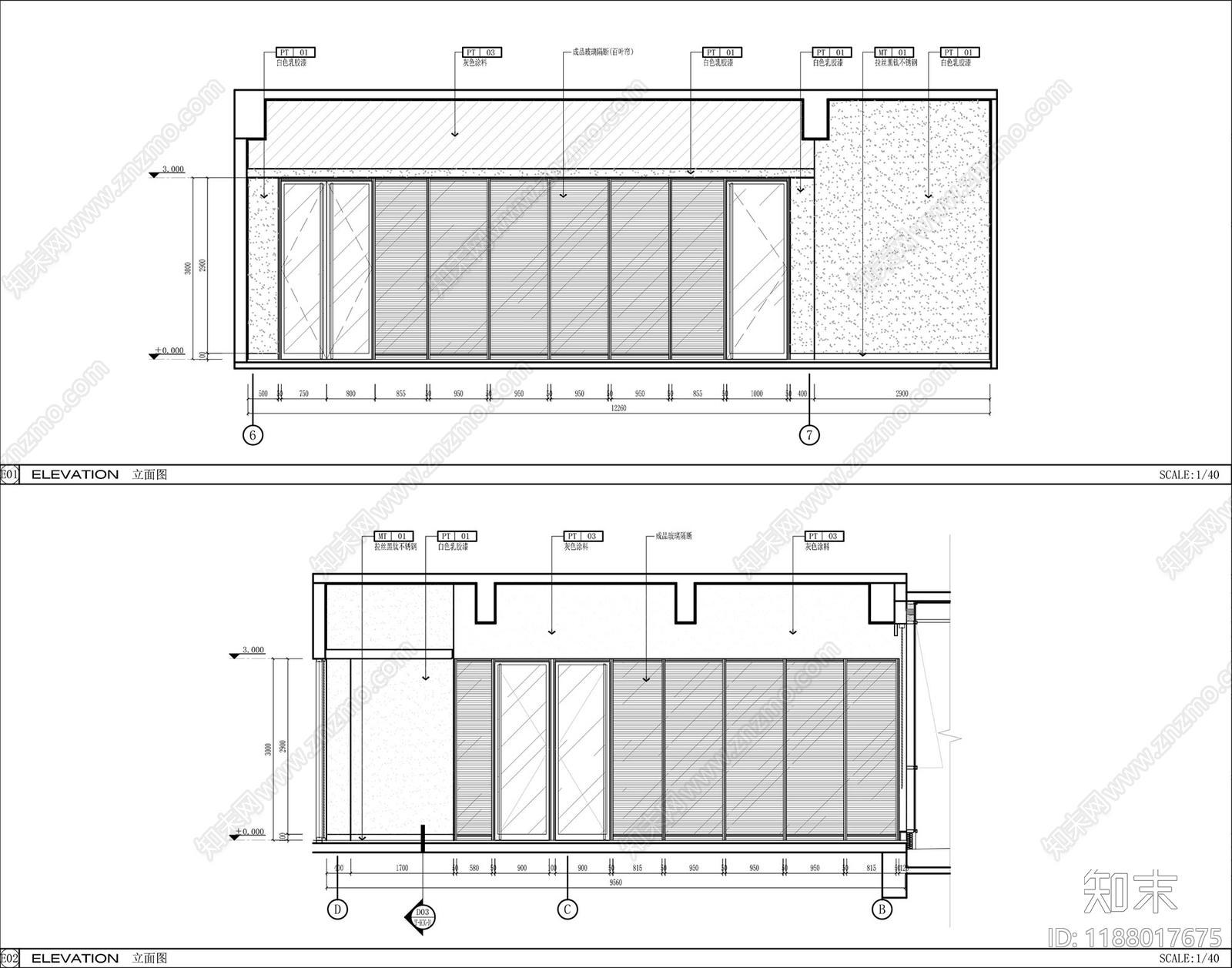 现代开放办公室cad施工图下载【ID:1188017675】