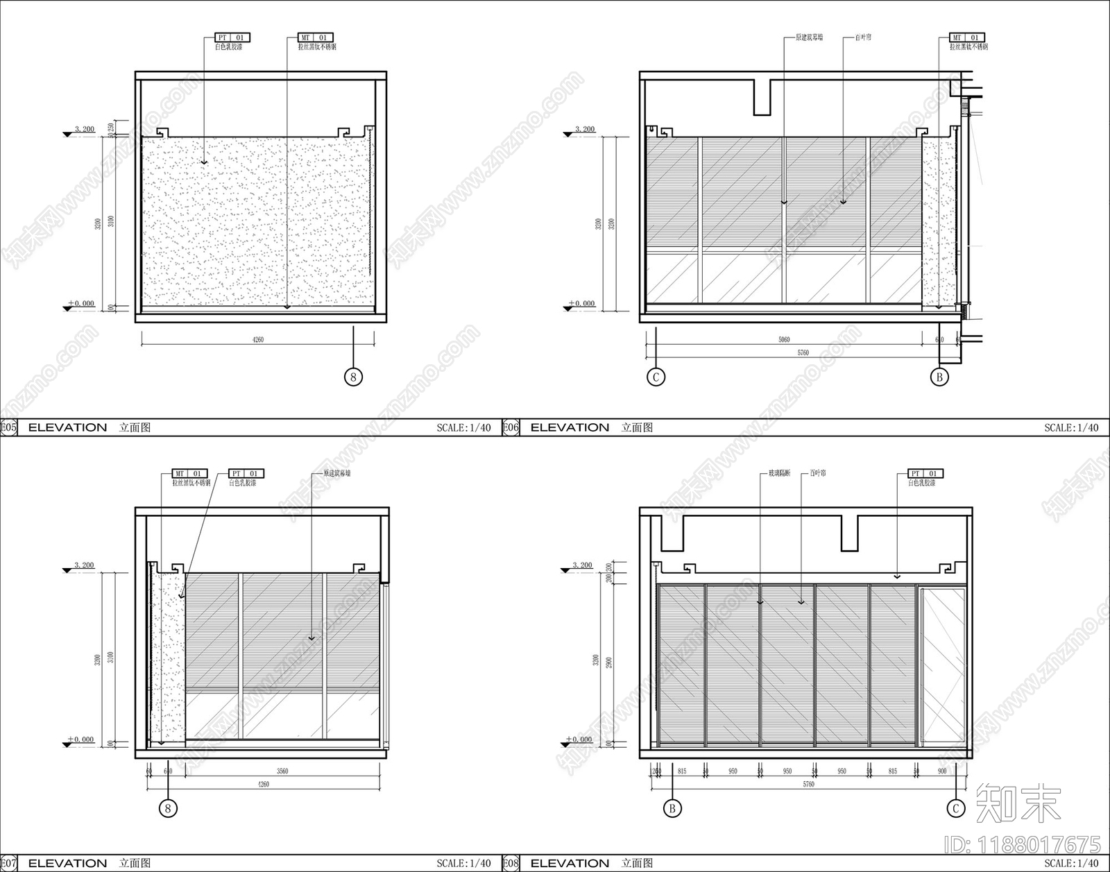 现代开放办公室cad施工图下载【ID:1188017675】