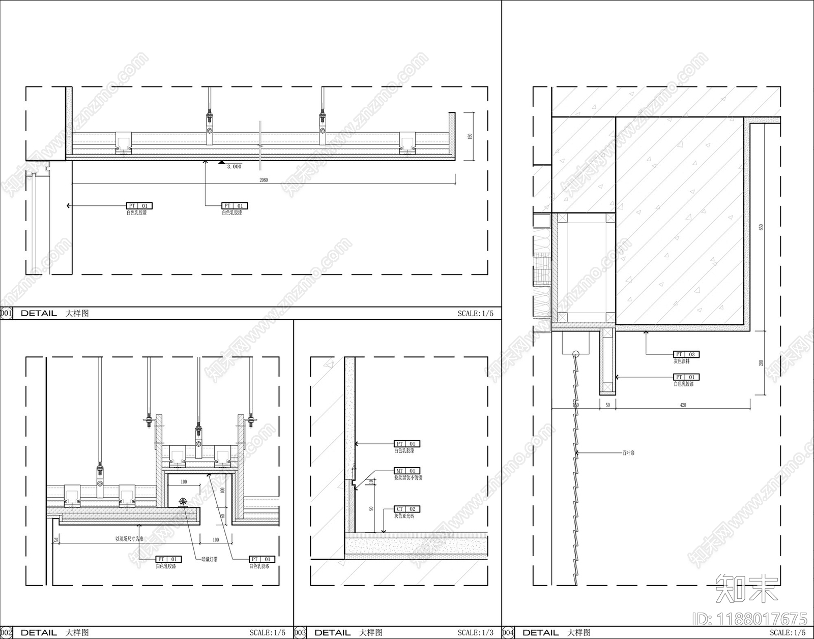 现代开放办公室cad施工图下载【ID:1188017675】