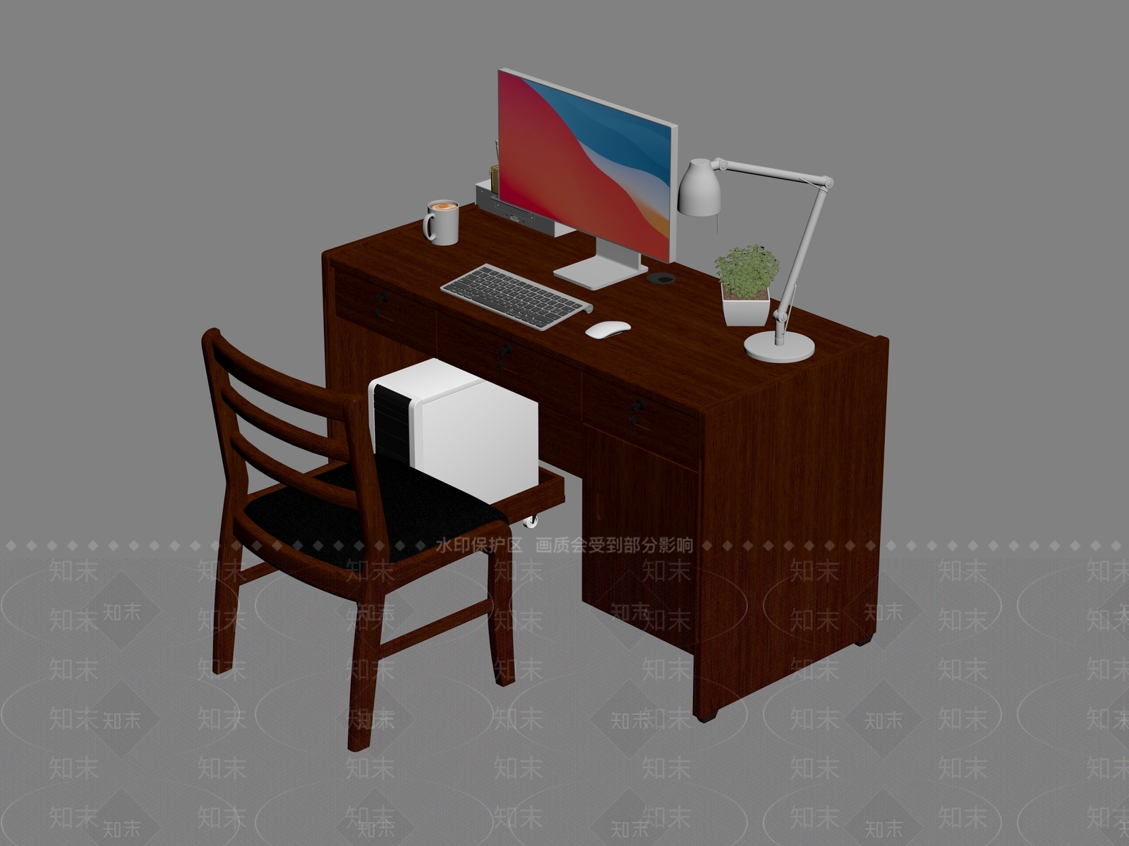 现代办公桌椅SU模型下载【ID:1188017740】