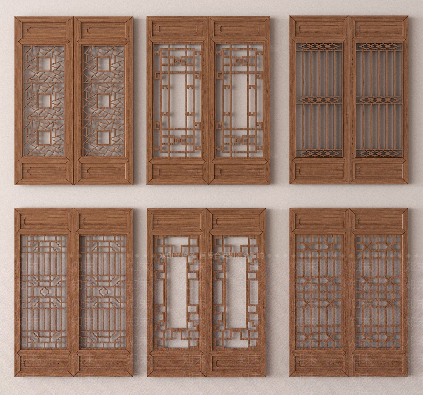 新中式镂花窗SU模型下载【ID:1188017899】