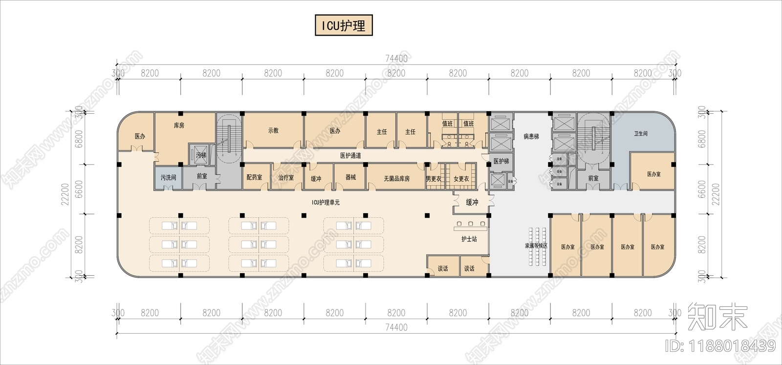 现代简约医院建筑cad施工图下载【ID:1188018439】