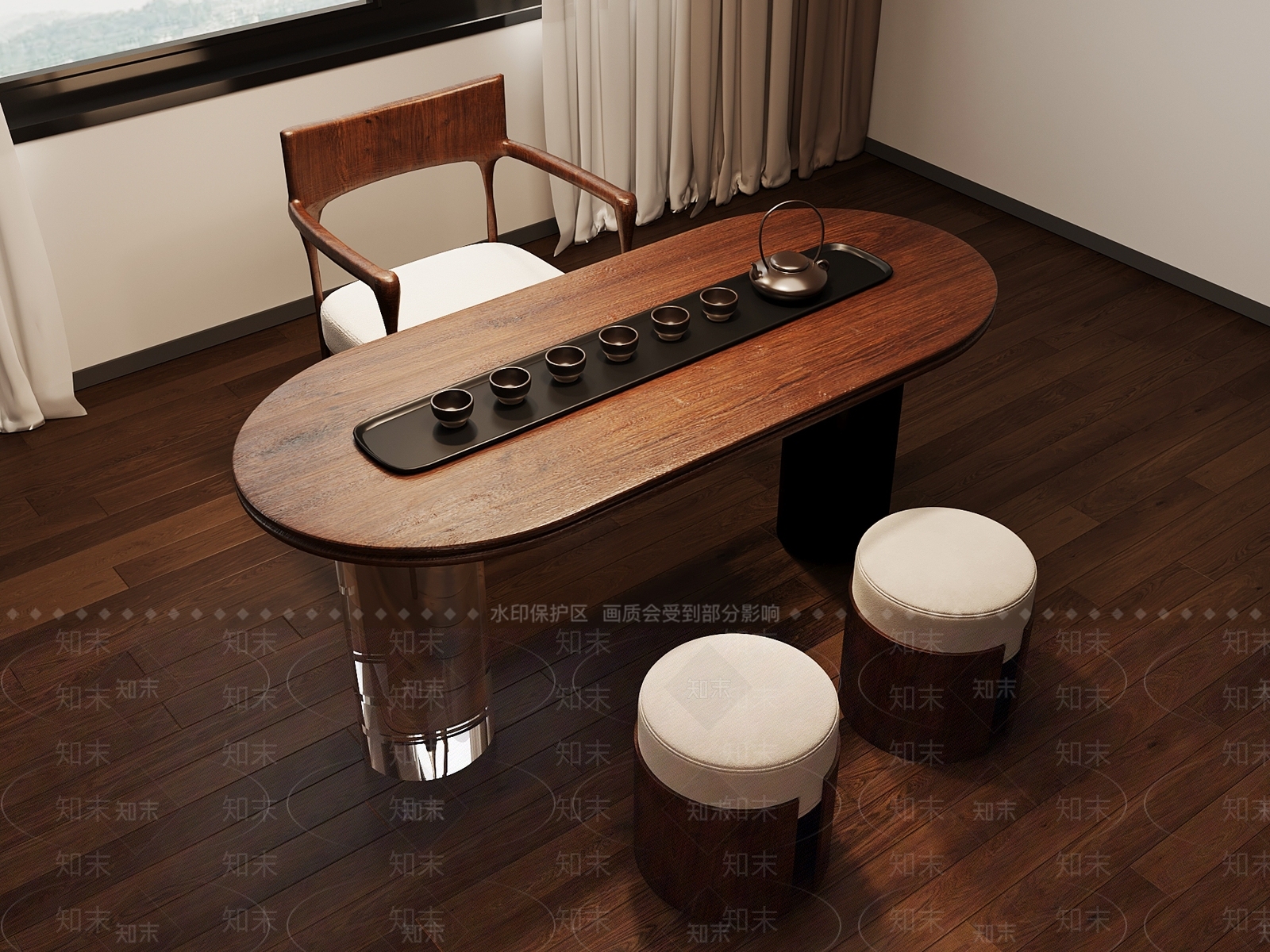 法式中古茶桌椅SU模型下载【ID:1188019863】