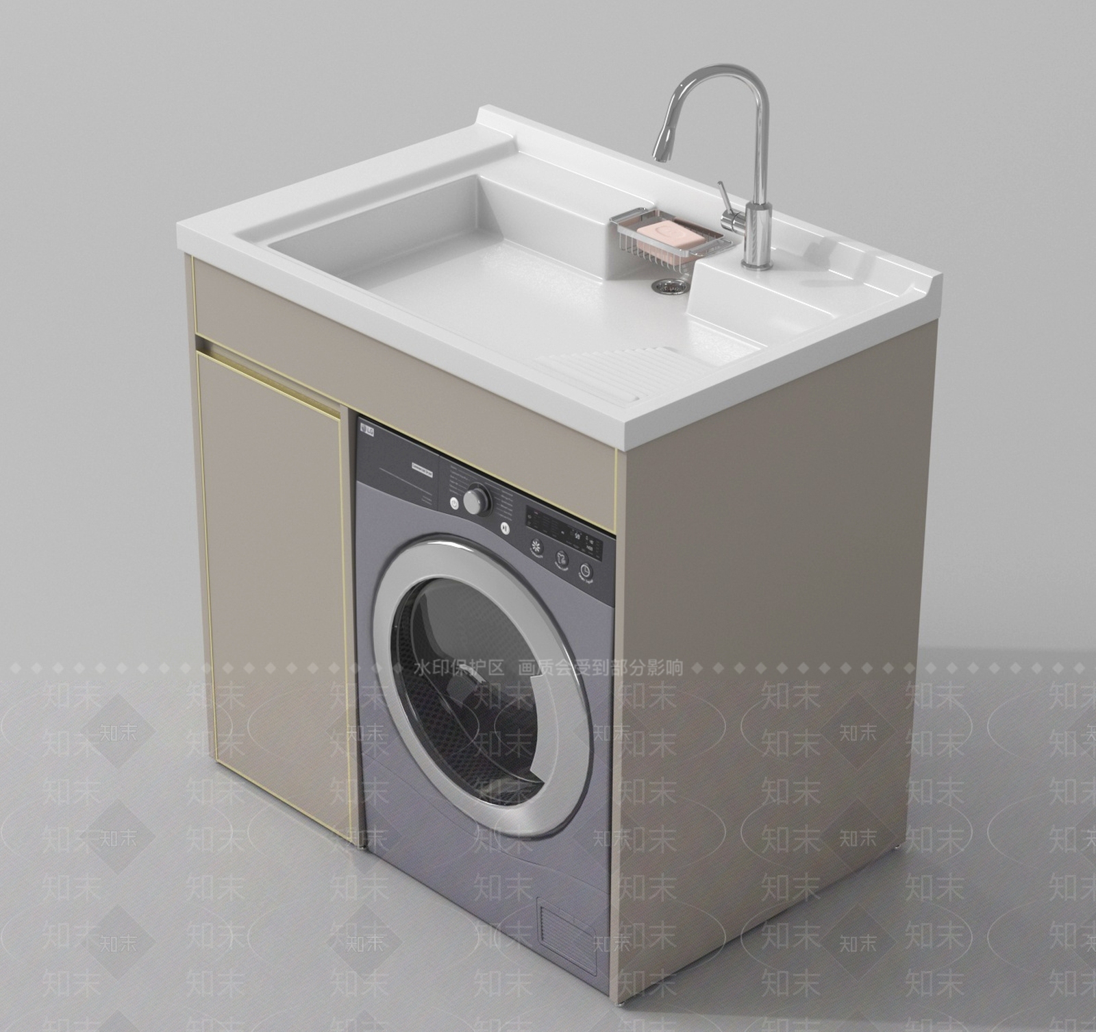 现代洗衣机柜3D模型下载【ID:1188021596】