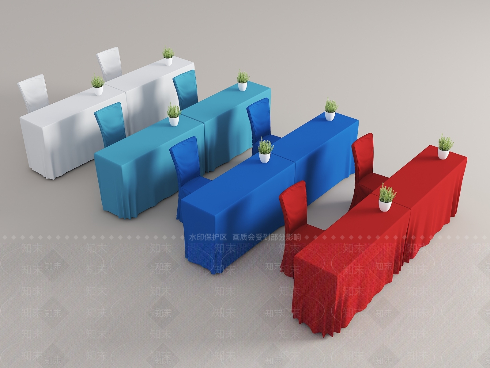 现代会议桌椅SU模型下载【ID:1188024652】